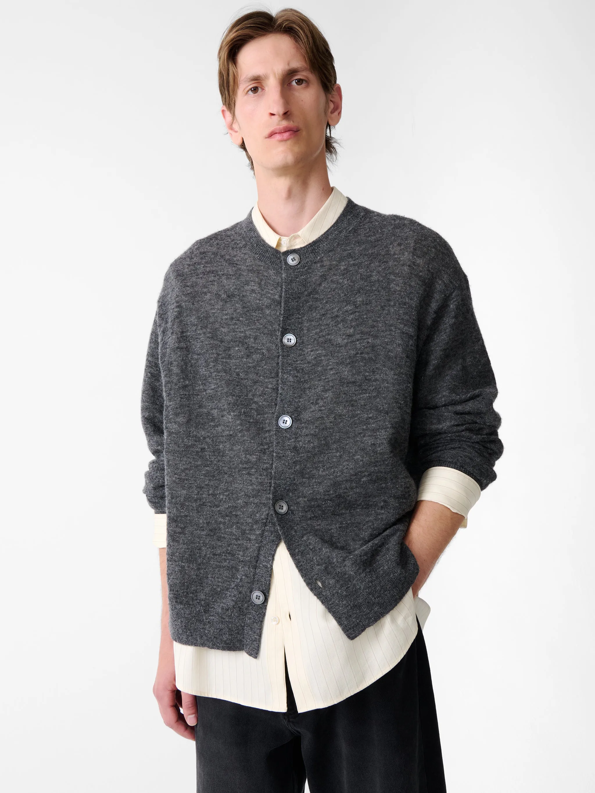 Andres Knit in Charcoal Marl sold by Studio Nicholson product image thumbnail 5