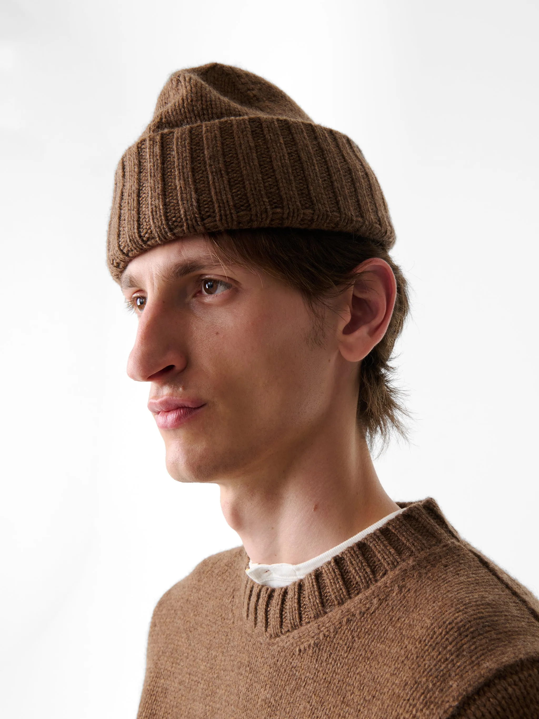 Timo Beanie in Caramel sold by Studio Nicholson product image thumbnail 2