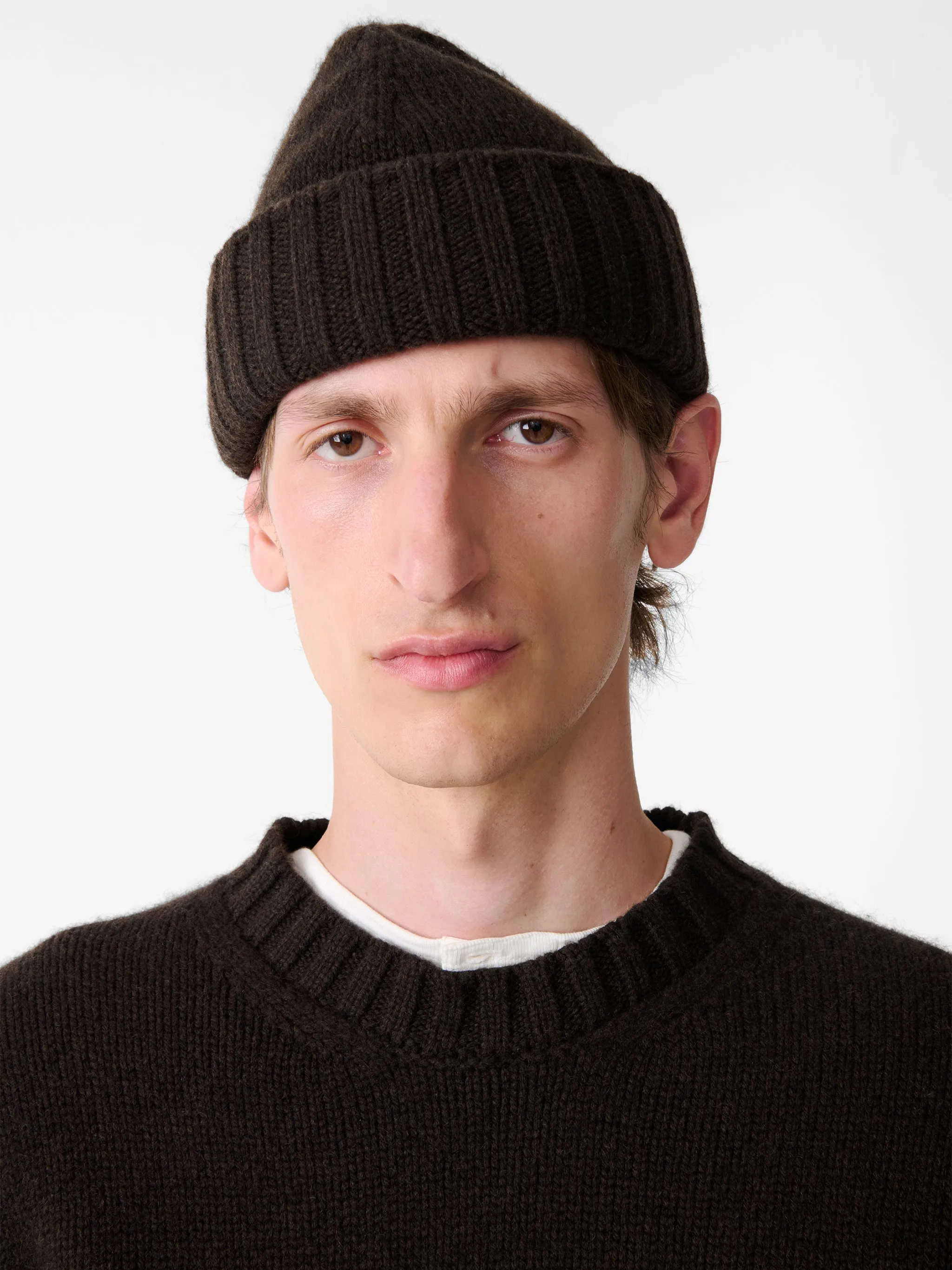 Timo Beanie in Espresso Brown sold by Studio Nicholson product image thumbnail 2