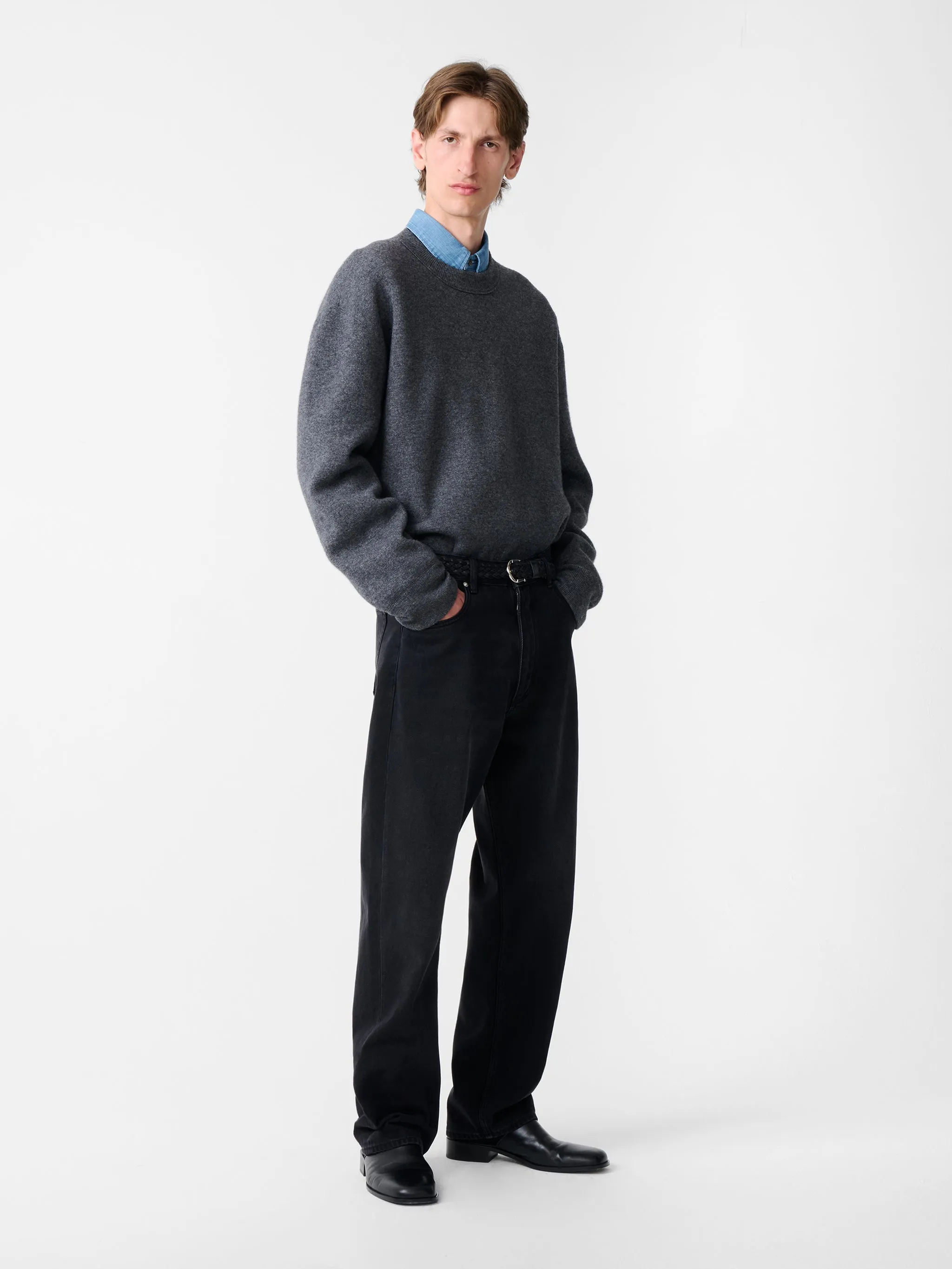 Moray Knit in Charcoal Marl sold by Studio Nicholson product image thumbnail 3