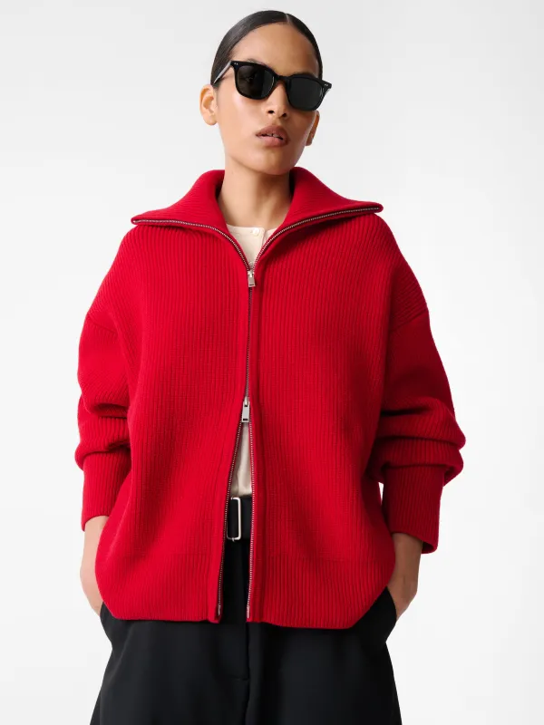 Sandos Knit in Crimson made by Studio Nicholson