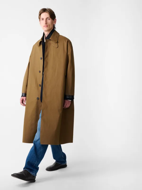 SN x Mackintosh Ettrick Mac Coat in Peat sold by Studio Nicholson