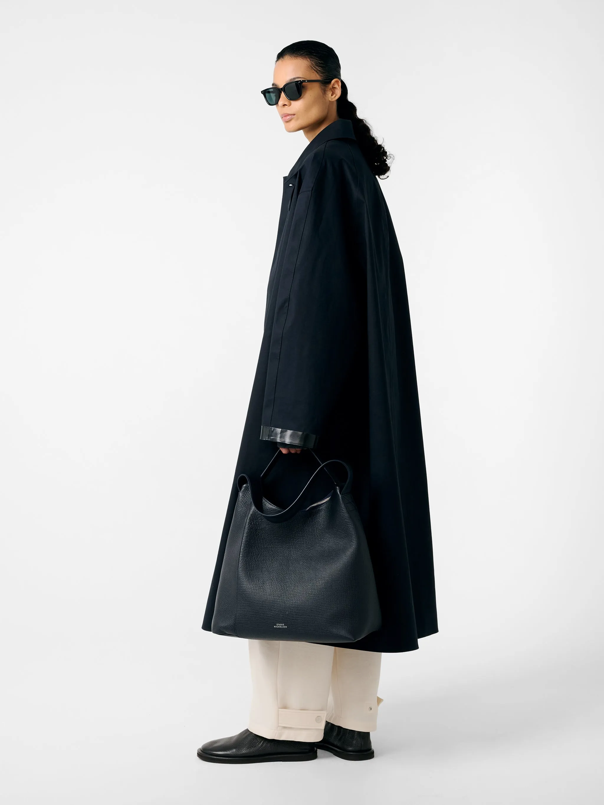 SN x Mackintosh Ettrick Mac Coat in Navy sold by Studio Nicholson product image thumbnail 4