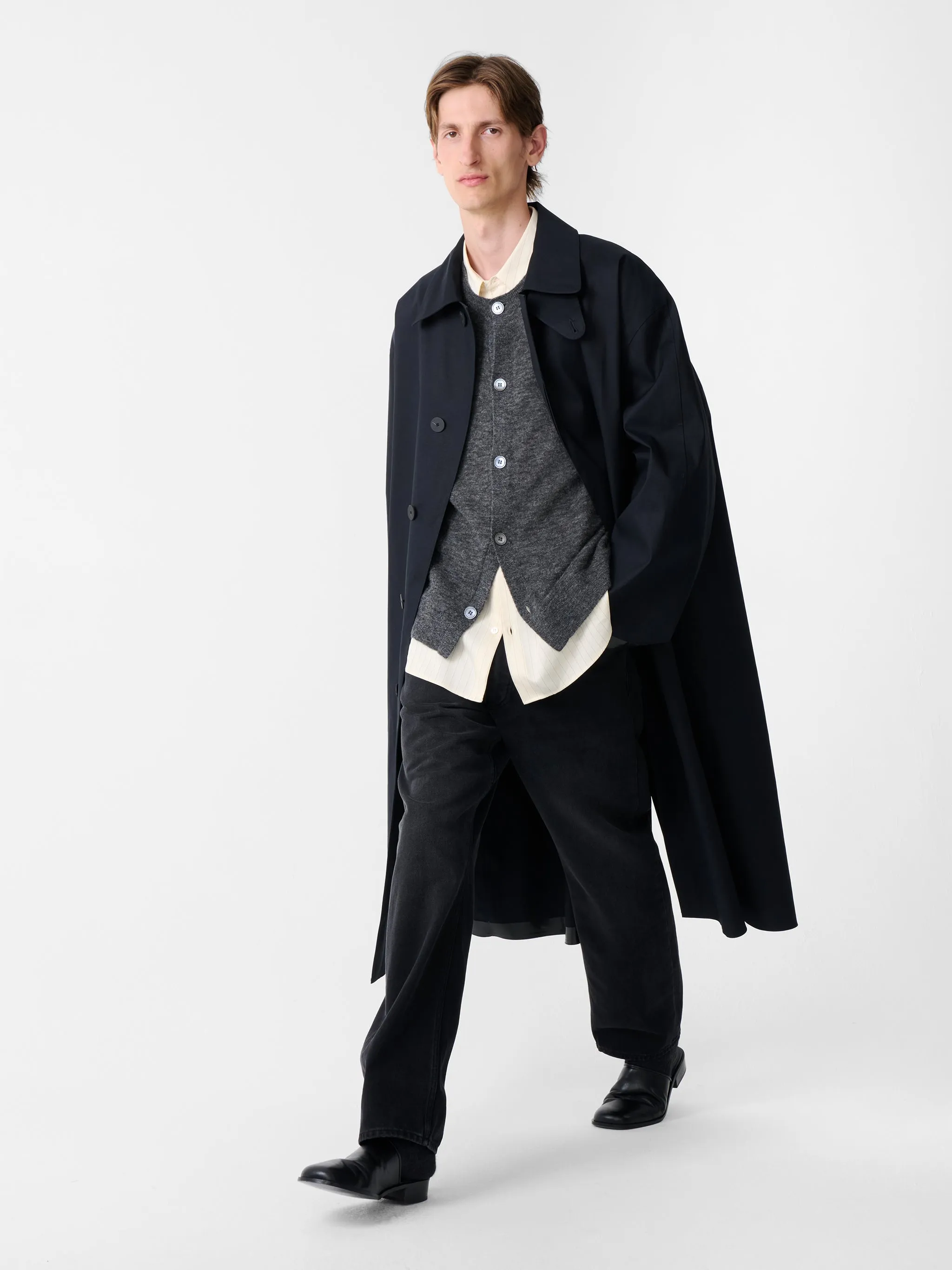 SN x Mackintosh Ettrick Mac Coat in Navy sold by Studio Nicholson product image thumbnail 5