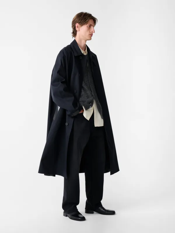SN x Mackintosh Ettrick Mac Coat in Navy sold by Studio Nicholson