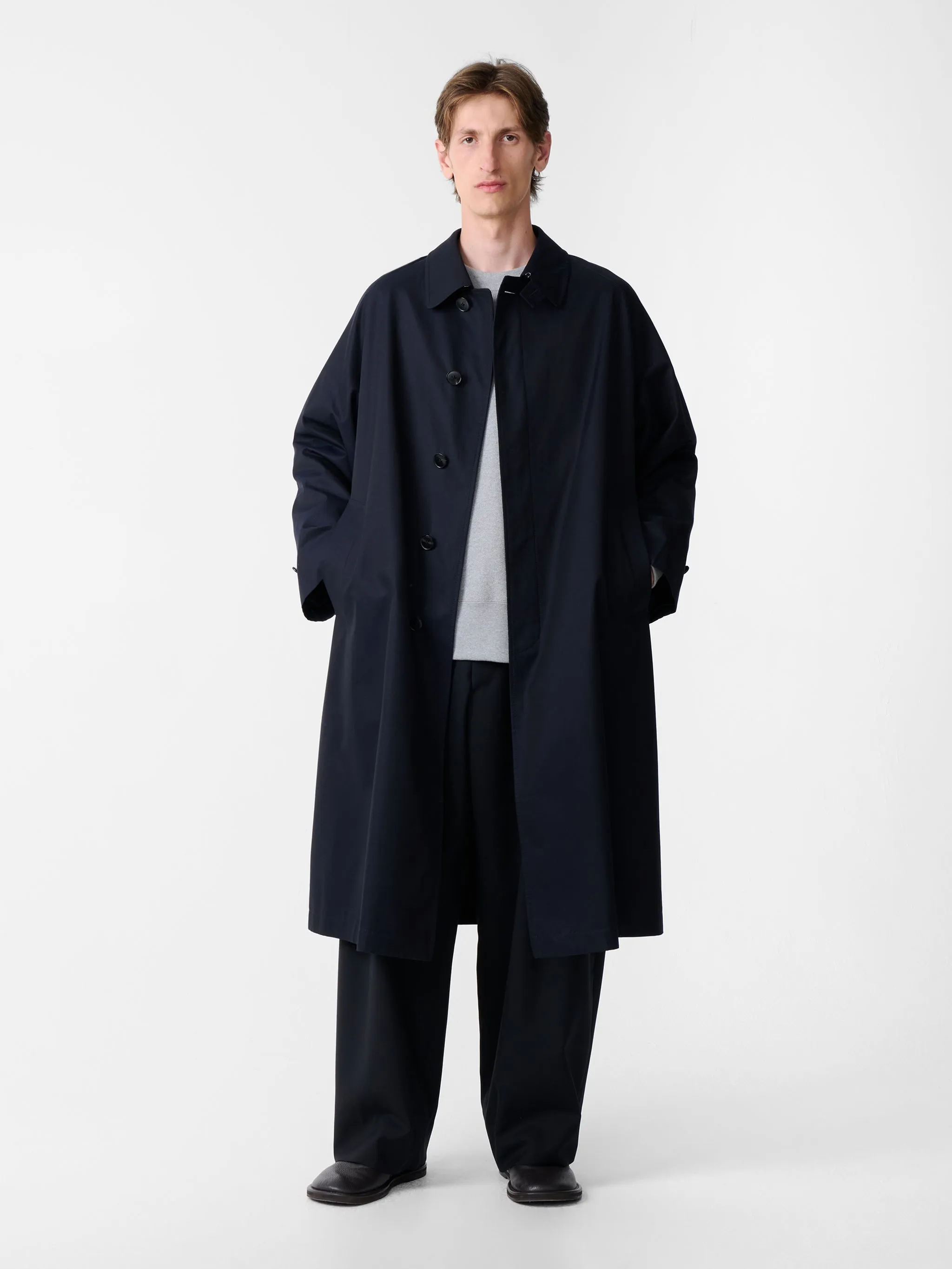 SN X BEAMS Plus Peter Coat in Darkest Navy sold by Studio Nicholson product image thumbnail 2