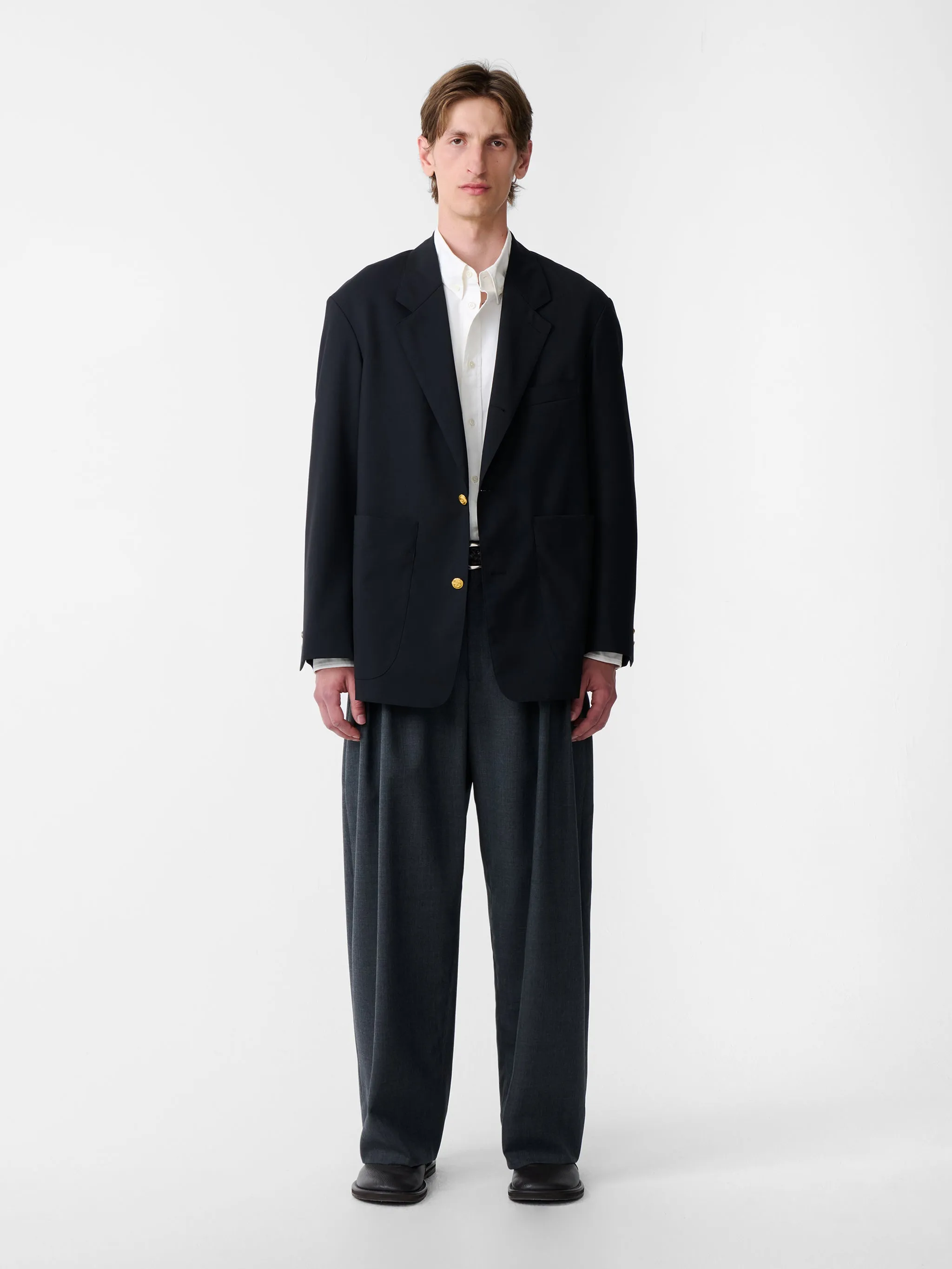SN X BEAMS Plus Paul Tropical Wool Jacket in Darkest Navy sold by Studio Nicholson product image thumbnail 3
