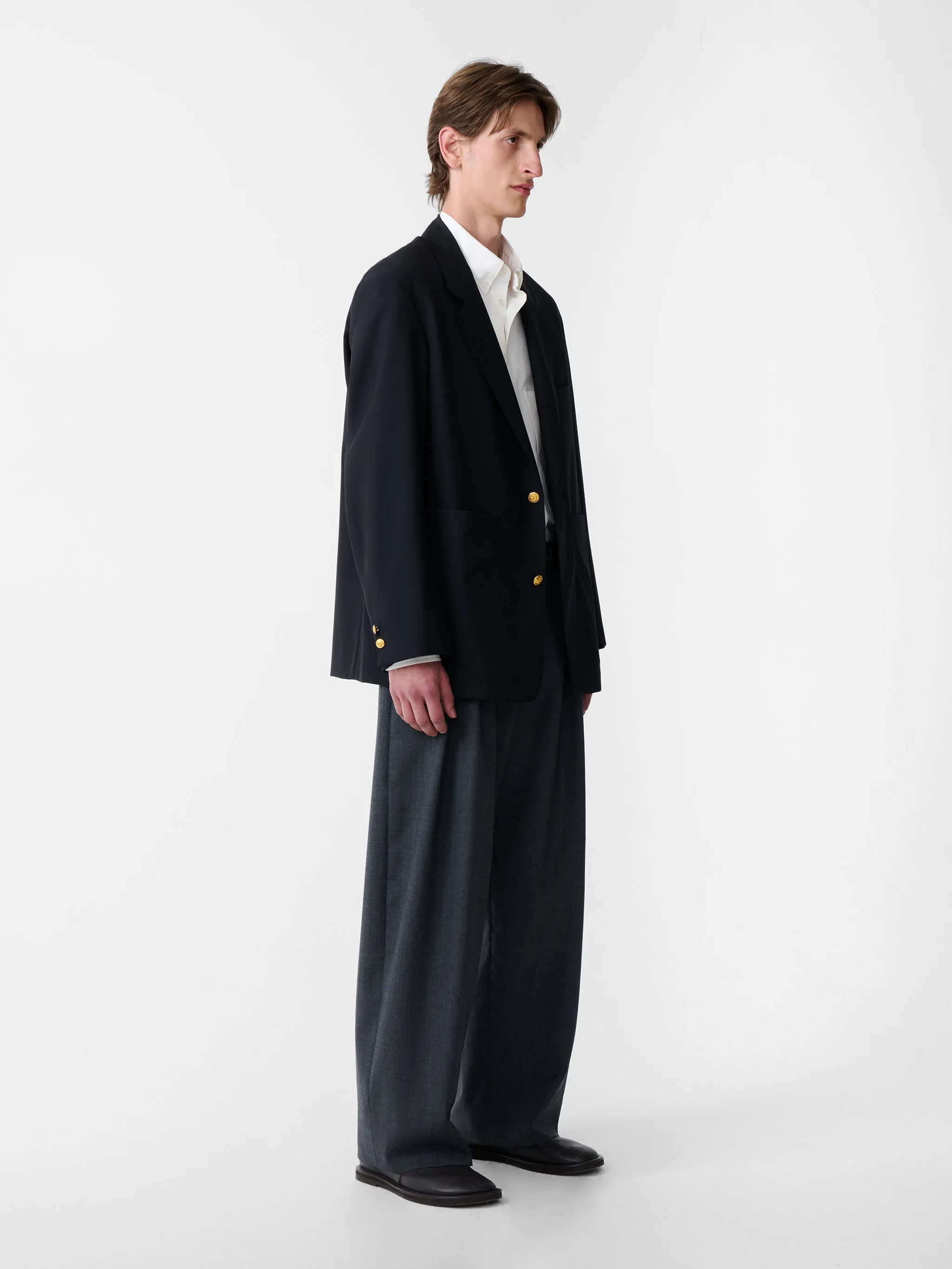 SN X BEAMS Plus Paul Tropical Wool Jacket in Darkest Navy sold by Studio Nicholson product image thumbnail 4