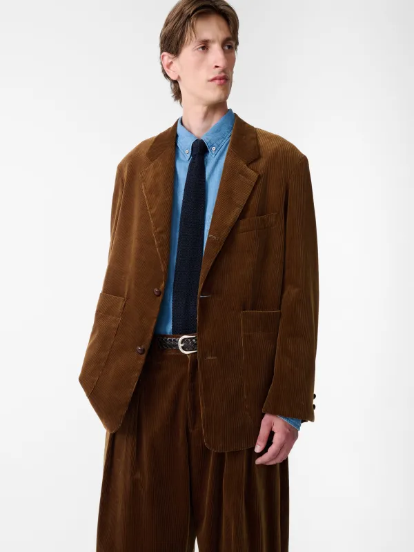 SN X BEAMS Plus Paul Corduroy Jacket in Toffee made by Studio Nicholson