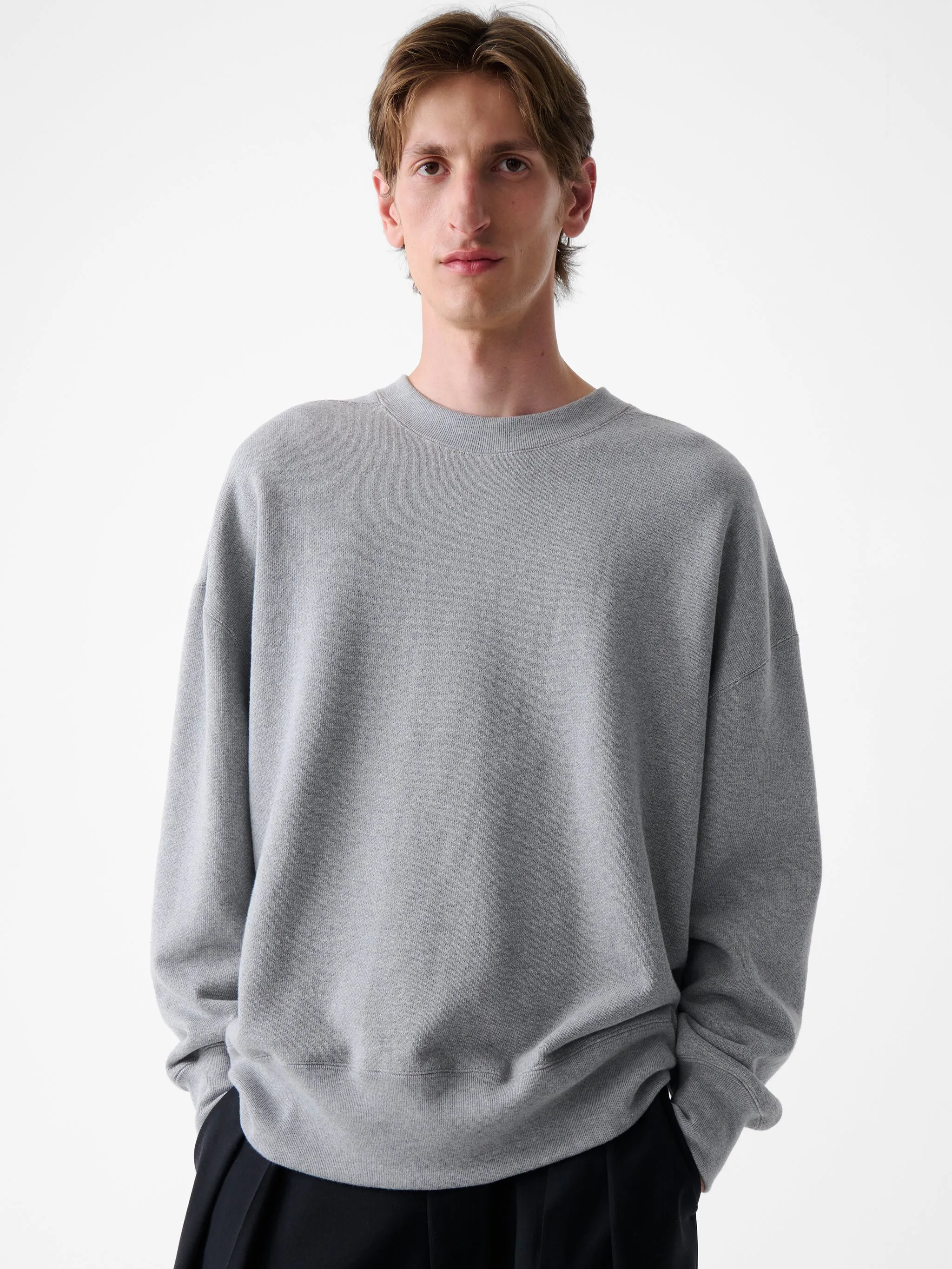 SN X BEAMS Plus Golightly Jersey in Grey Marl sold by Studio Nicholson