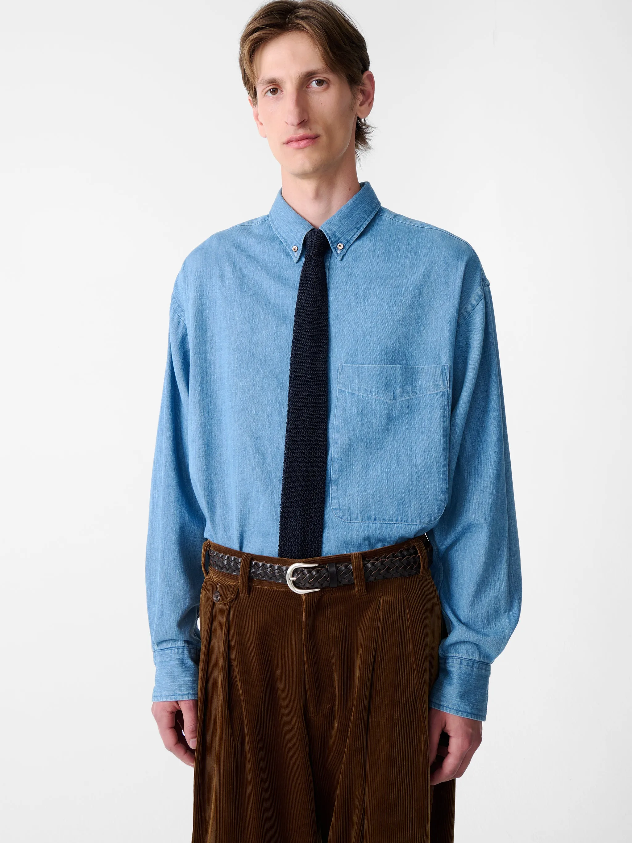 SN X BEAMS Plus Lisa Denim Shirt in Faded Wash sold by Studio Nicholson product image thumbnail 5