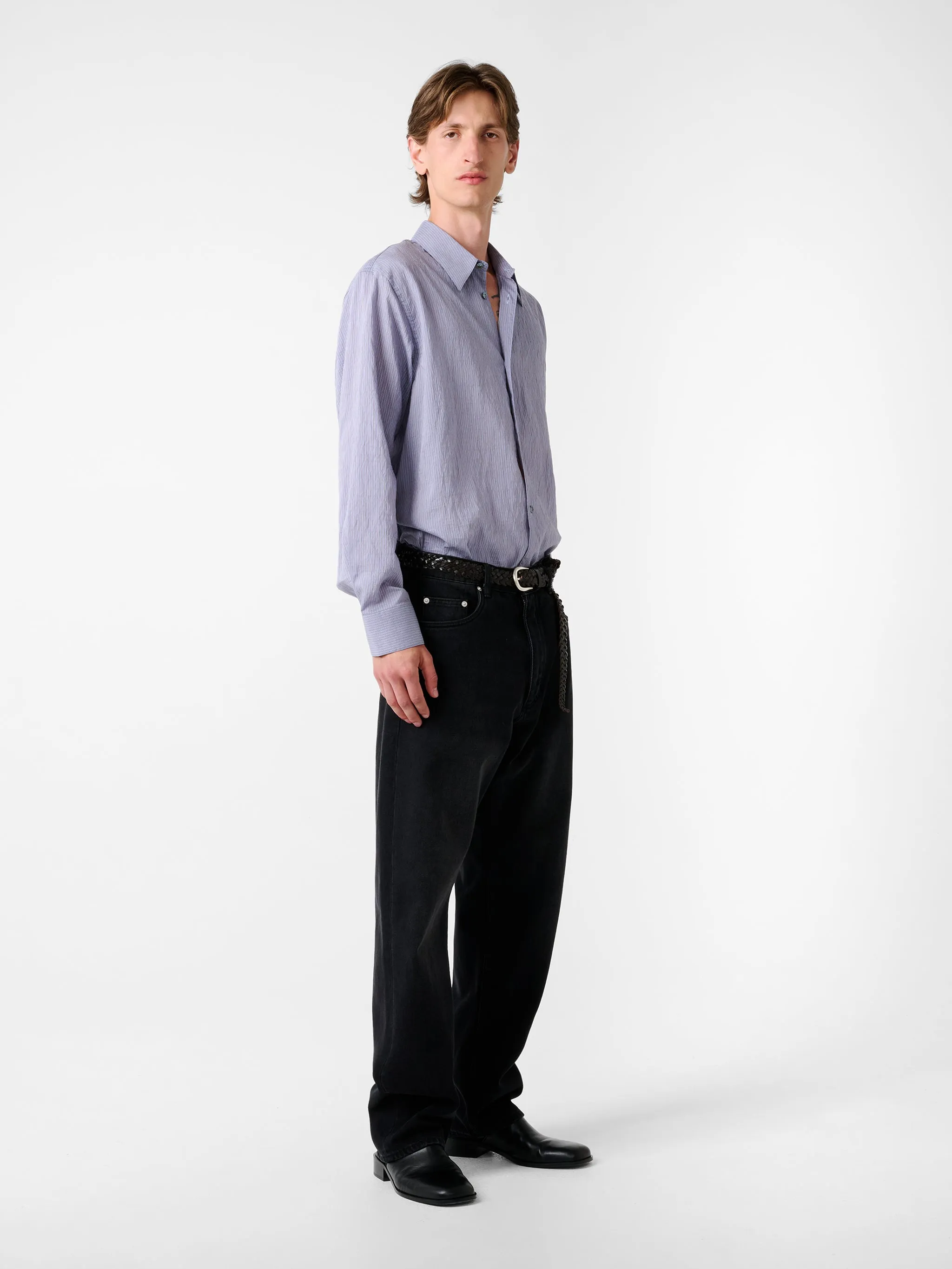 View Shirt in Lilac Stripe sold by Studio Nicholson product image thumbnail 3