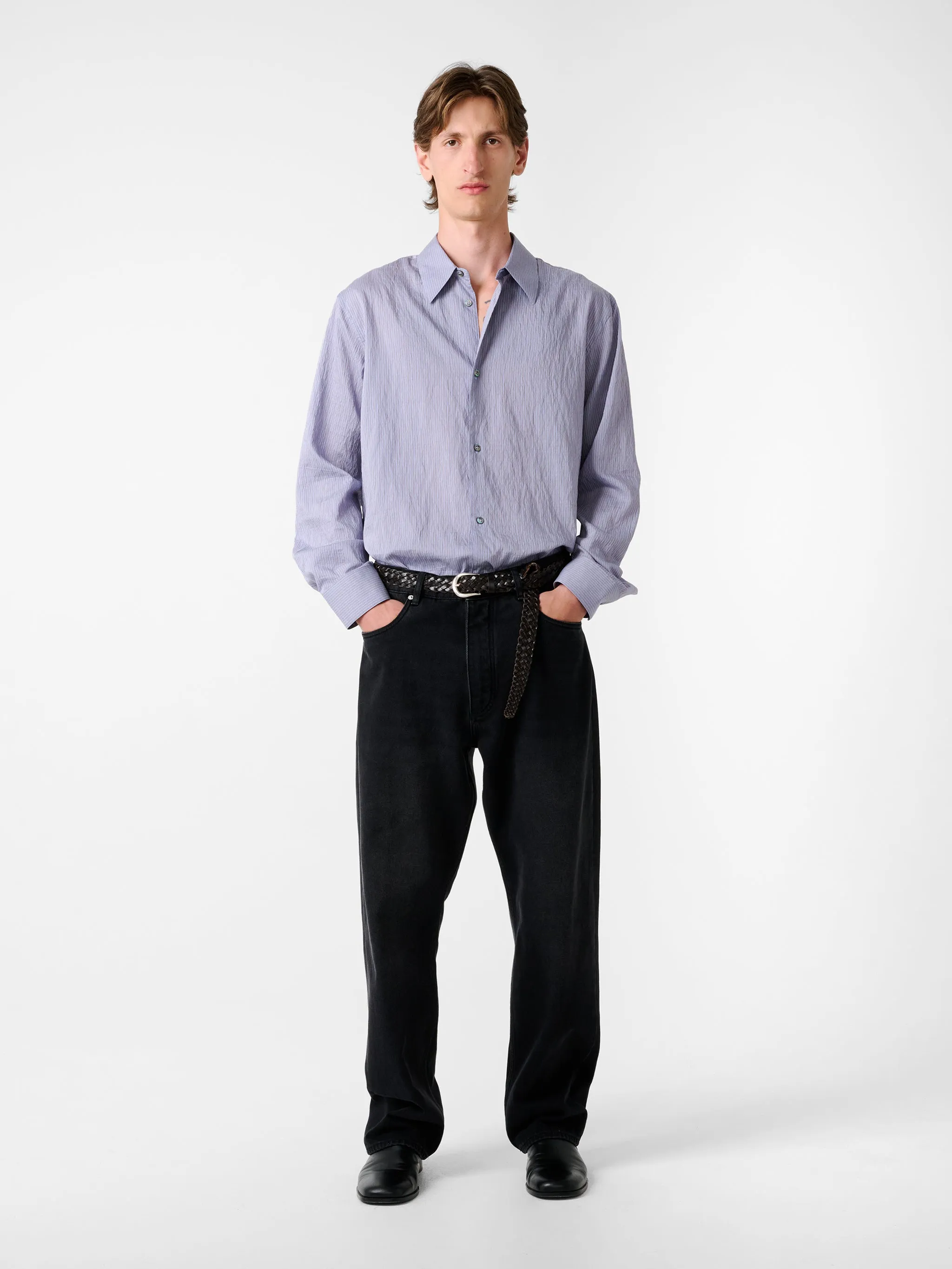 View Shirt in Lilac Stripe sold by Studio Nicholson product image thumbnail 2