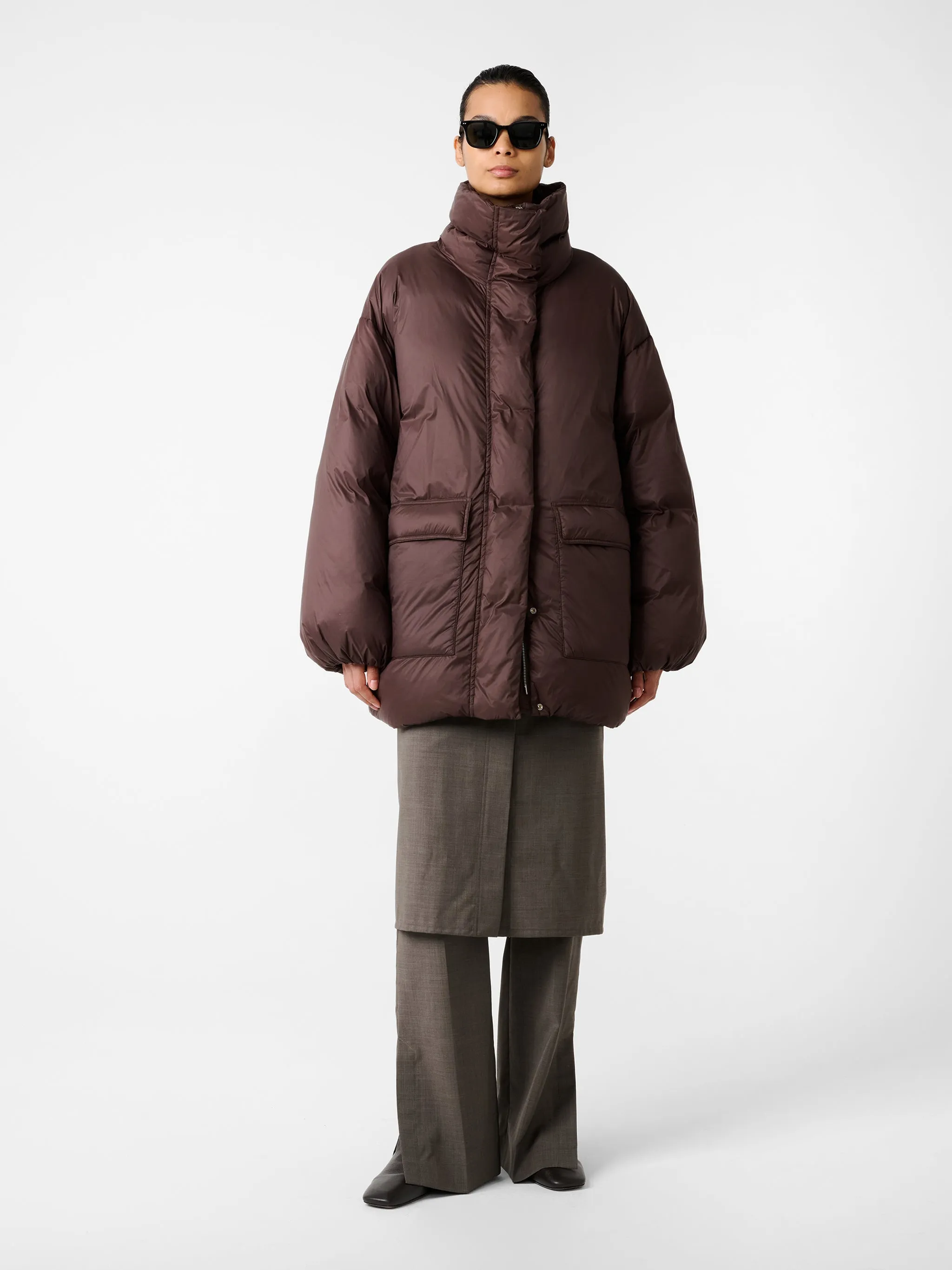 Elk Puffer Jacket in Espresso sold by Studio Nicholson