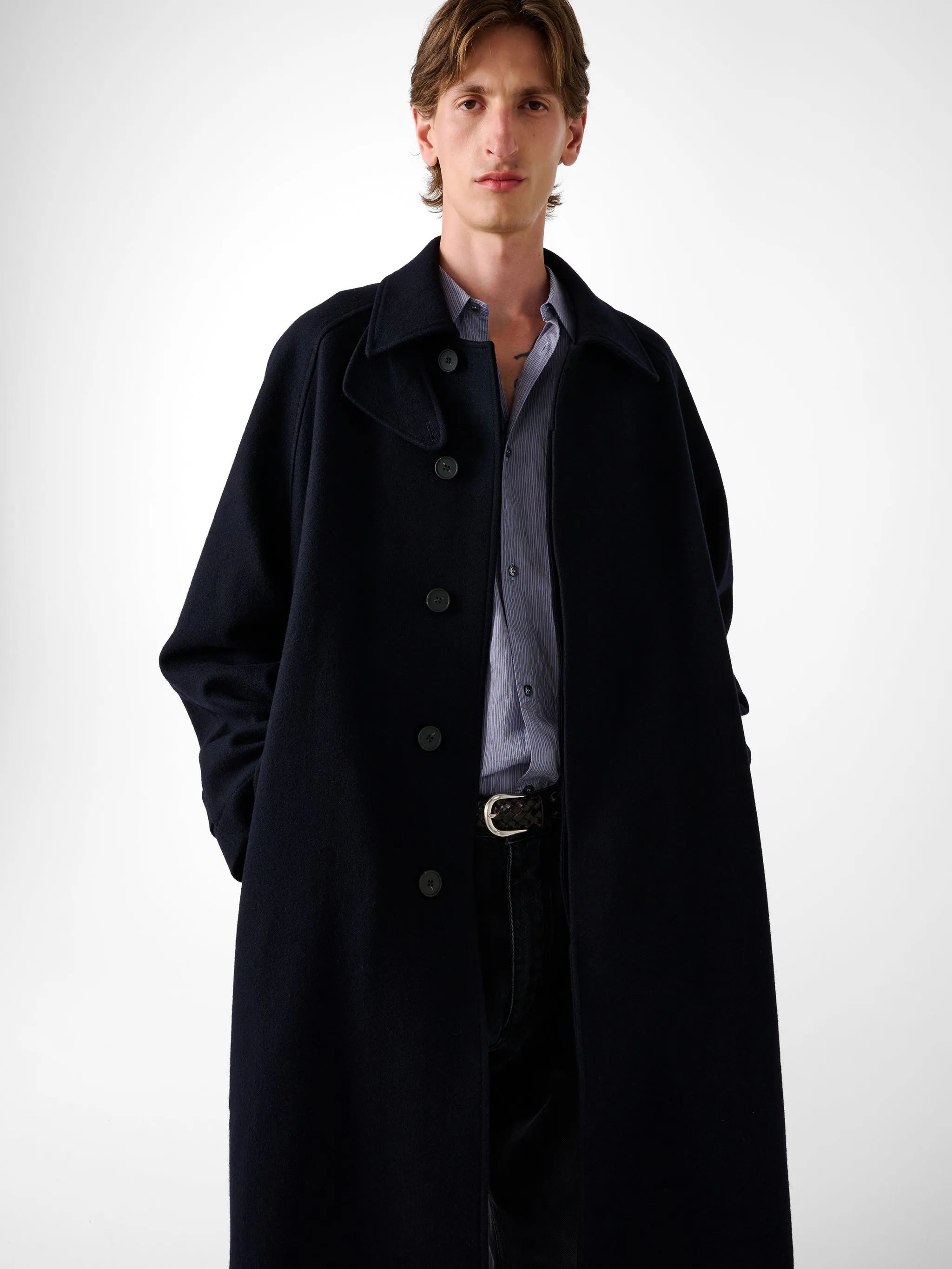 Cabo Coat in Dark Navy sold by Studio Nicholson product image thumbnail 5