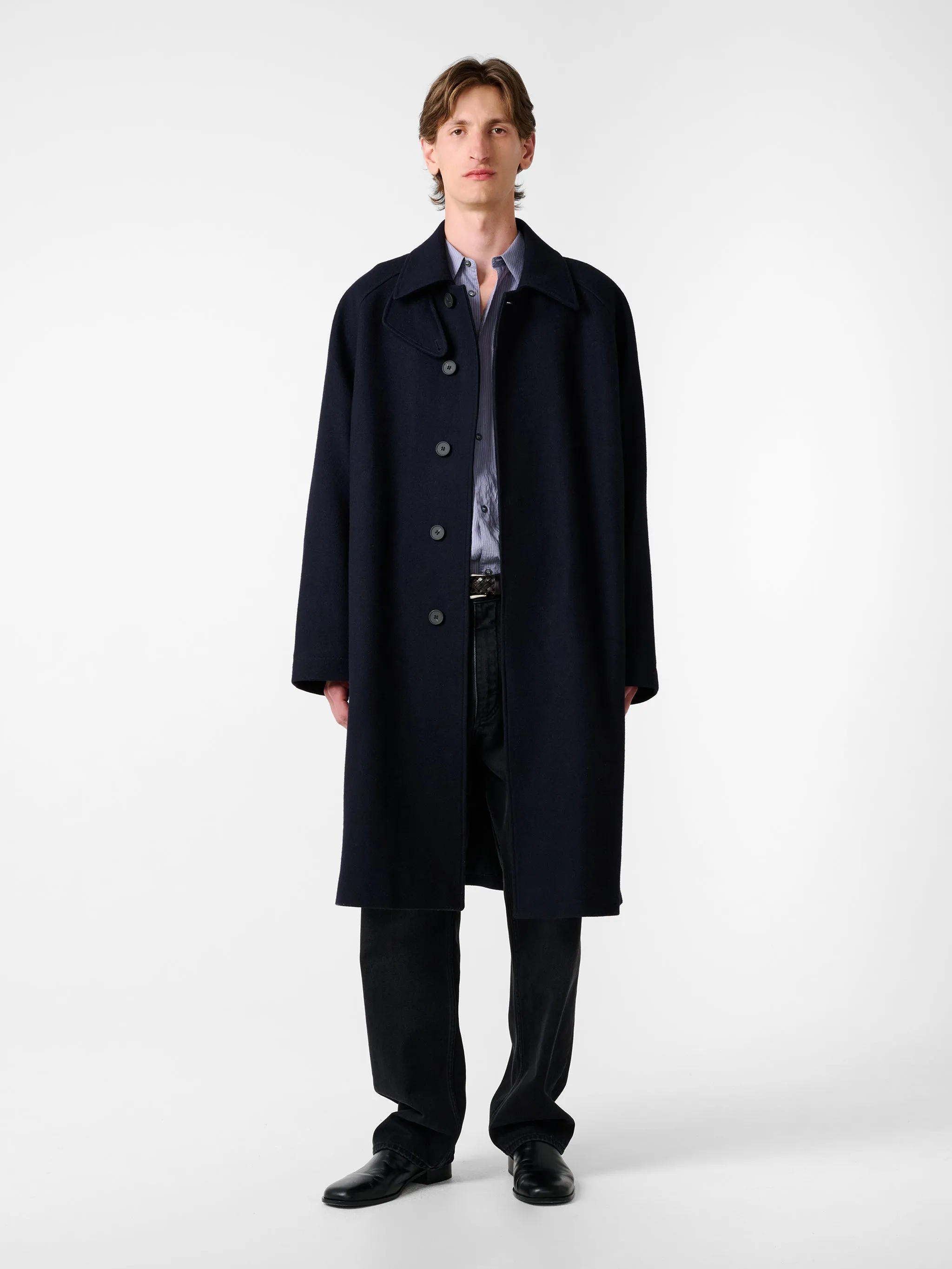 Cabo Coat in Dark Navy sold by Studio Nicholson product image thumbnail 2