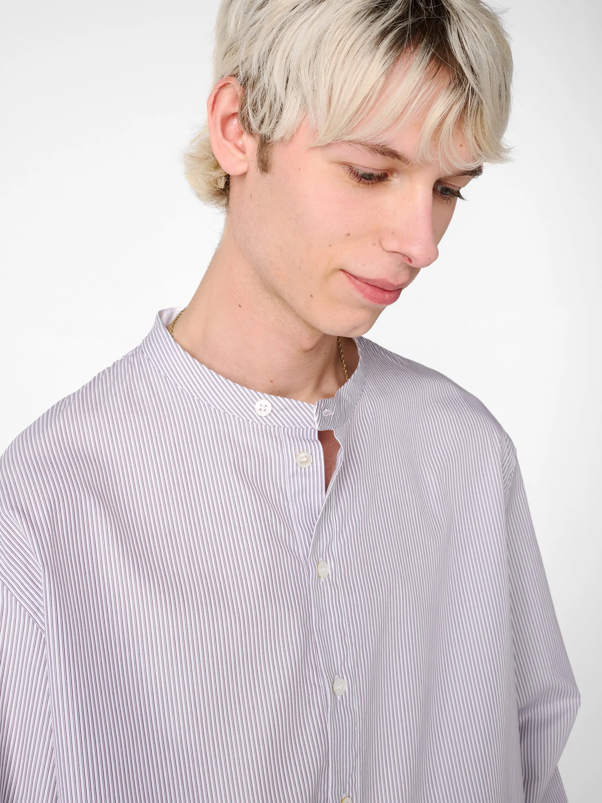 Nick Shirt in Grey / Red Stripe sold by Studio Nicholson product image thumbnail 5