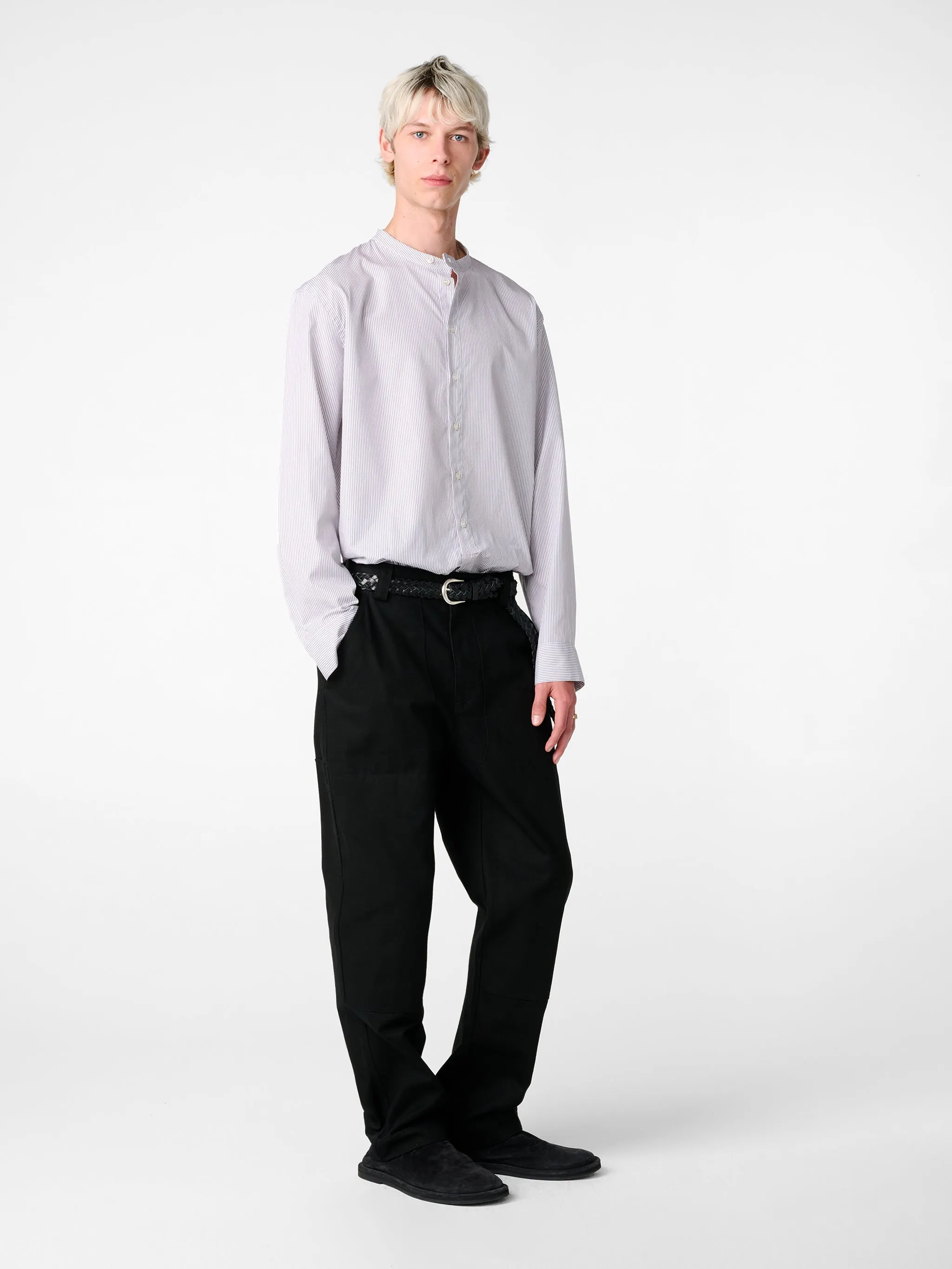 Nick Shirt in Grey / Red Stripe sold by Studio Nicholson product image thumbnail 2