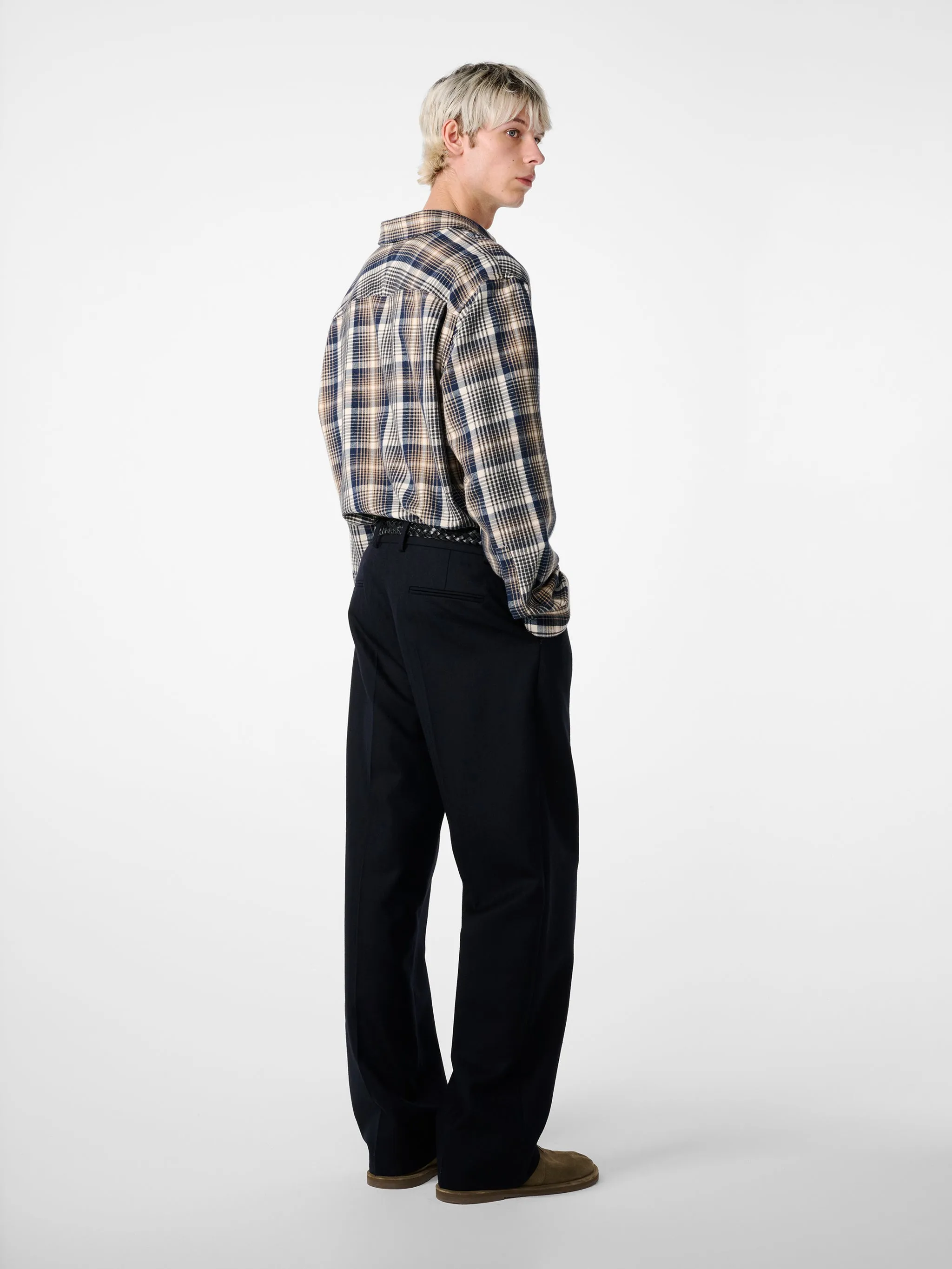 View Check Shirt in Navy / Oatmeal sold by Studio Nicholson product image thumbnail 4