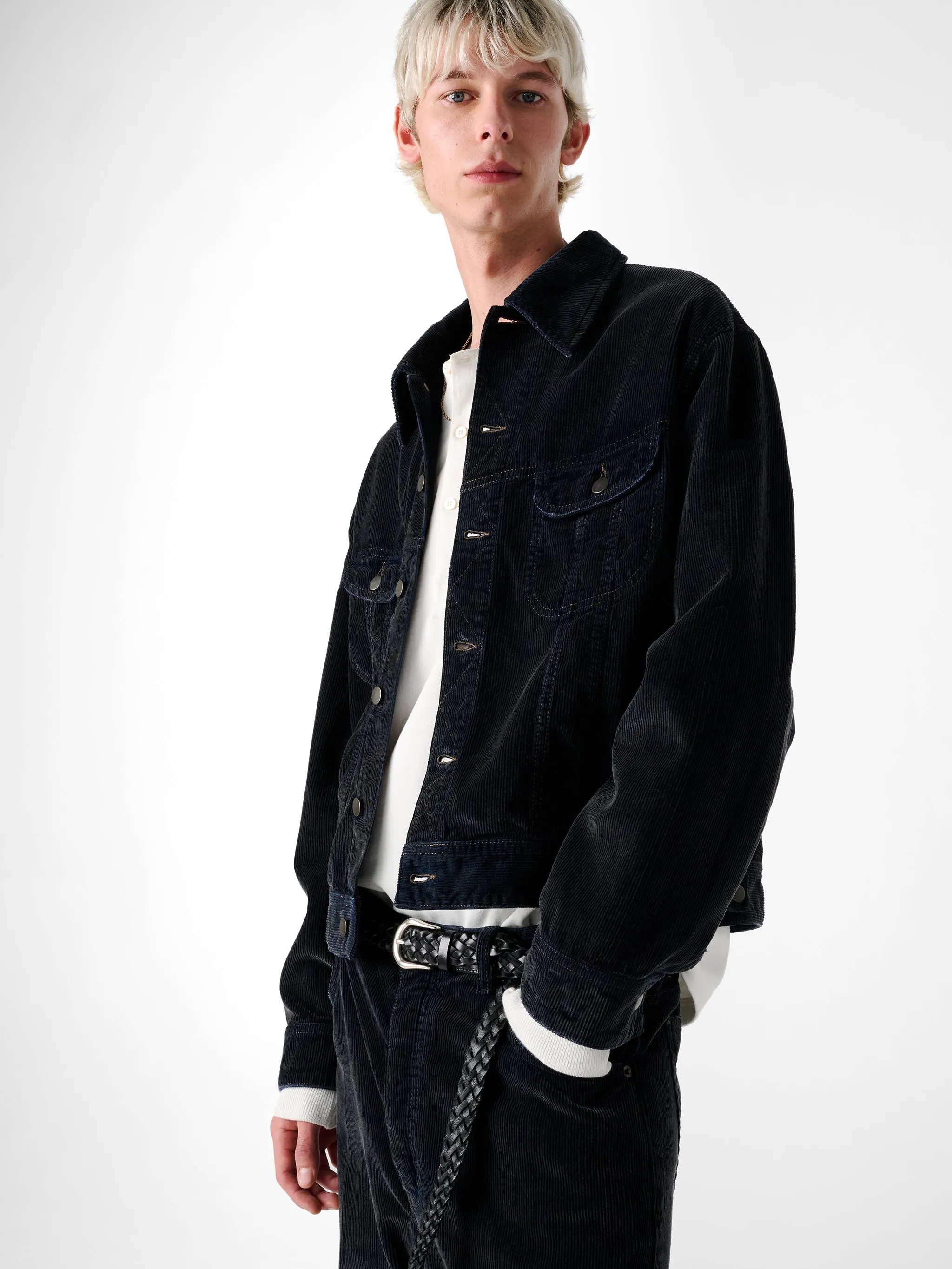 Derby Corduroy Jacket in Faded Blue sold by Studio Nicholson