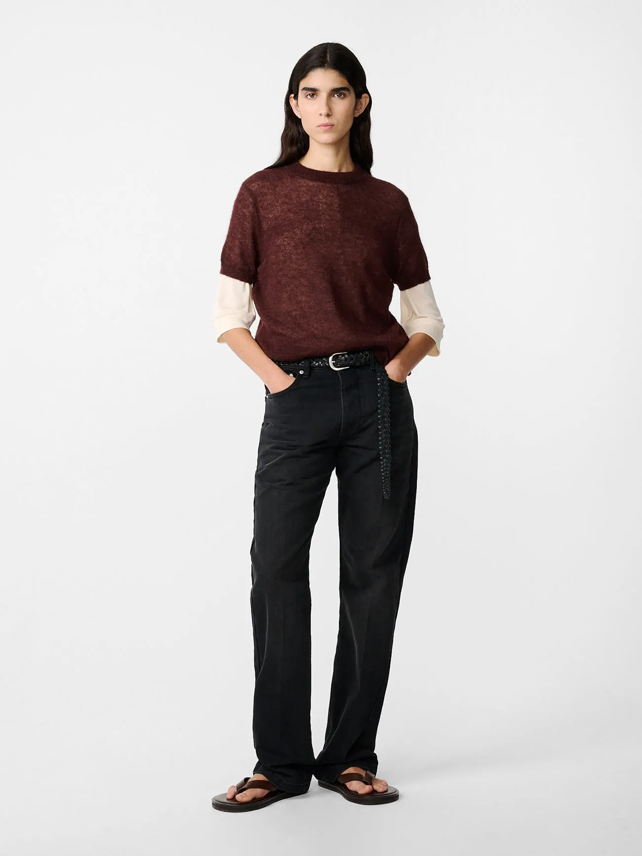 Seren Knit in Mulberry sold by Studio Nicholson