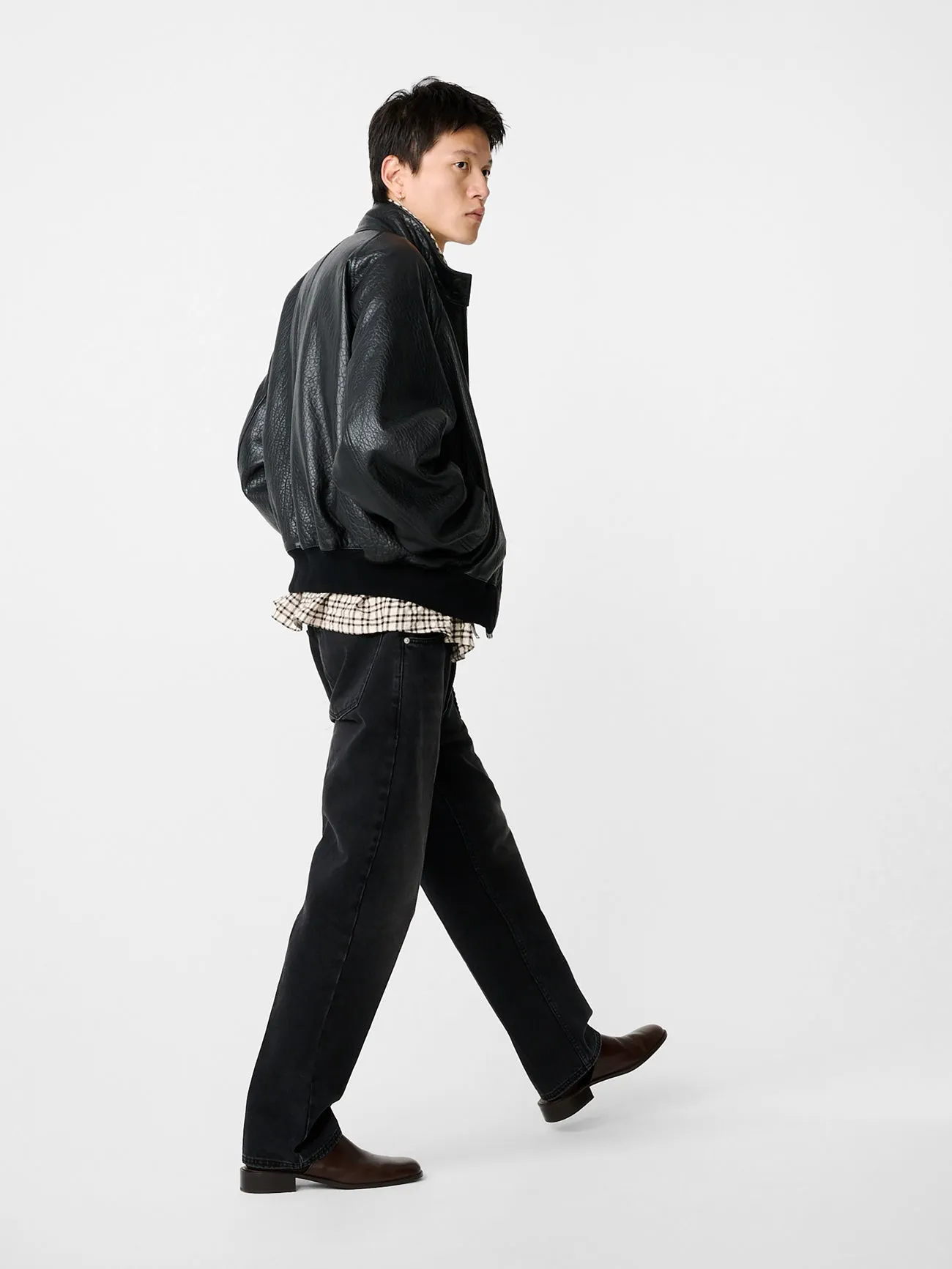 Over Leather Jacket in Black sold by Studio Nicholson product image thumbnail 5