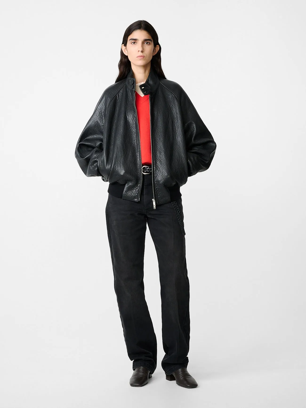 Over Leather Jacket in Black sold by Studio Nicholson product image thumbnail 2