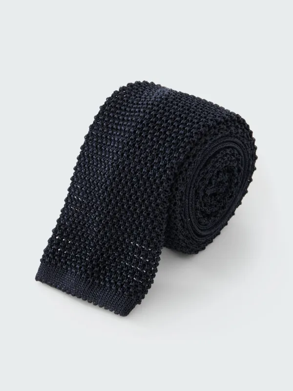 Silk Tie in Darkest Navy made by Studio Nicholson