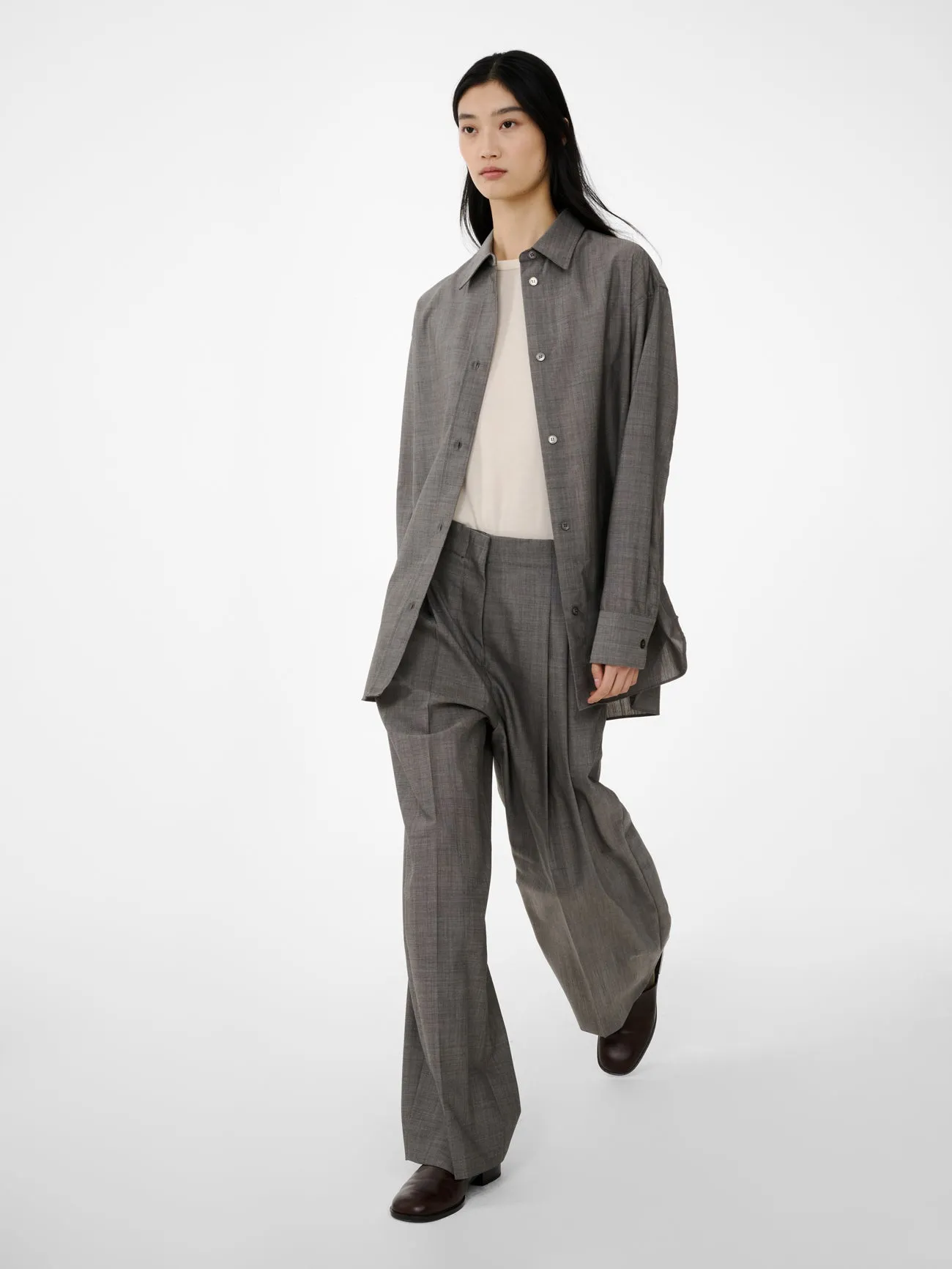 Rouen Shirt in Warm Grey sold by Studio Nicholson product image thumbnail 2