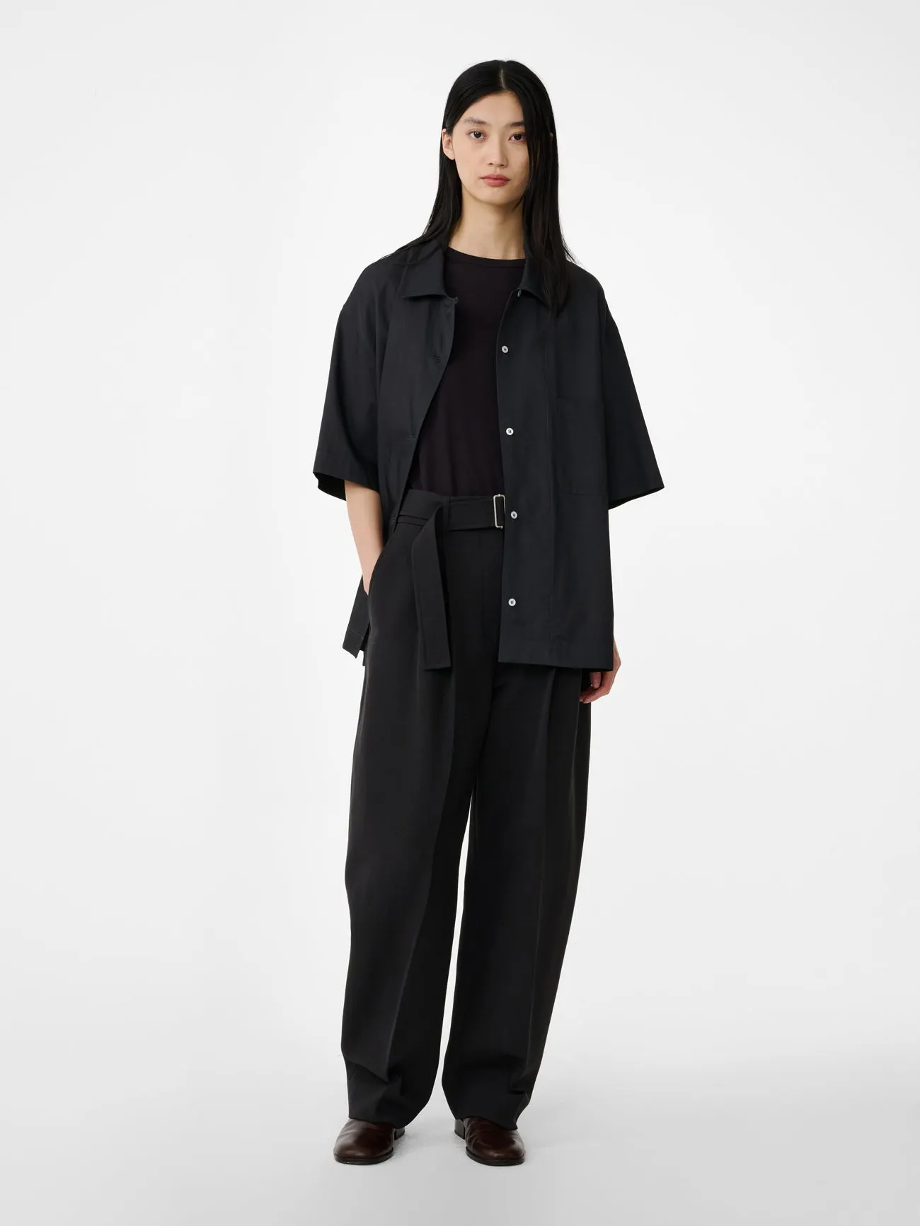 Rond T-Shirt in Black Grape sold by Studio Nicholson product image thumbnail 4