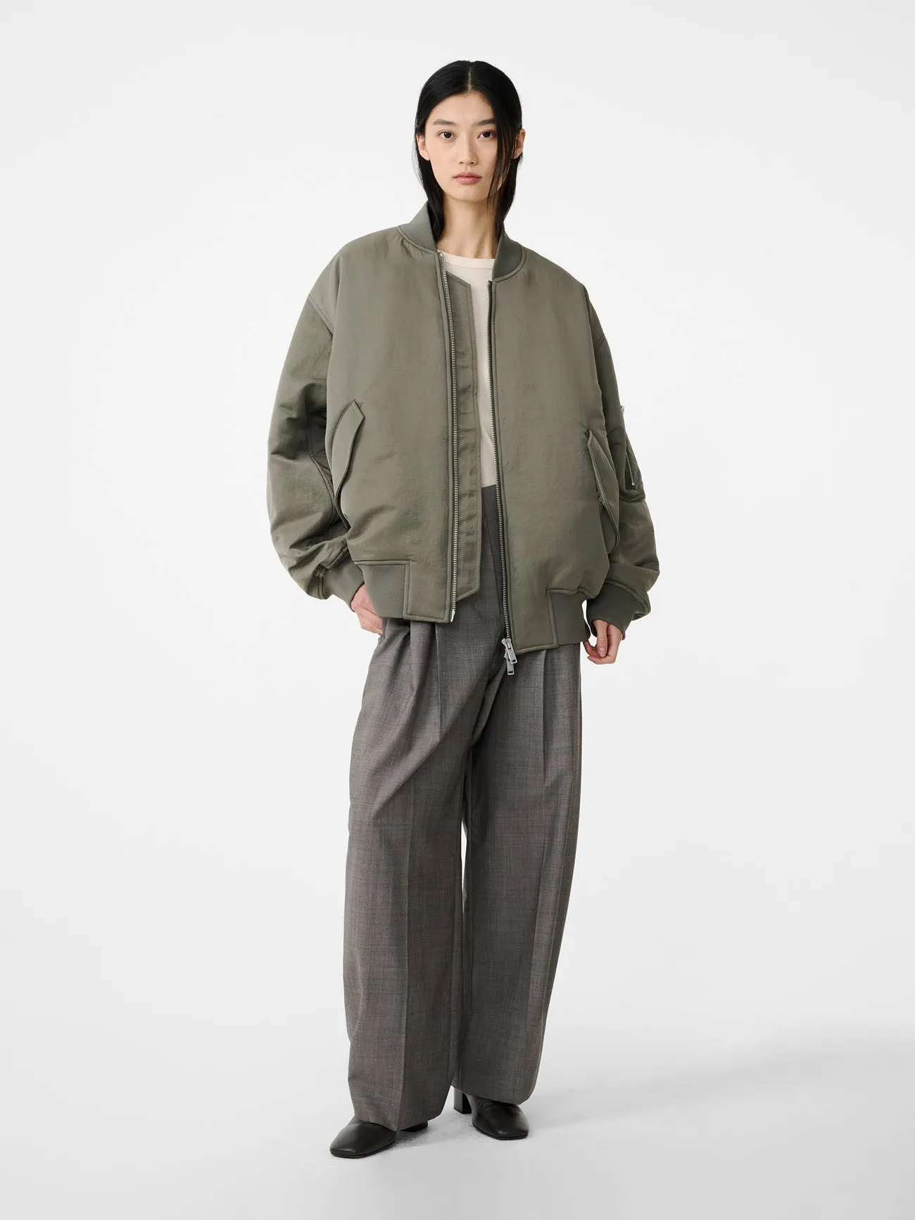 Lira Pant in Warm Grey sold by Studio Nicholson