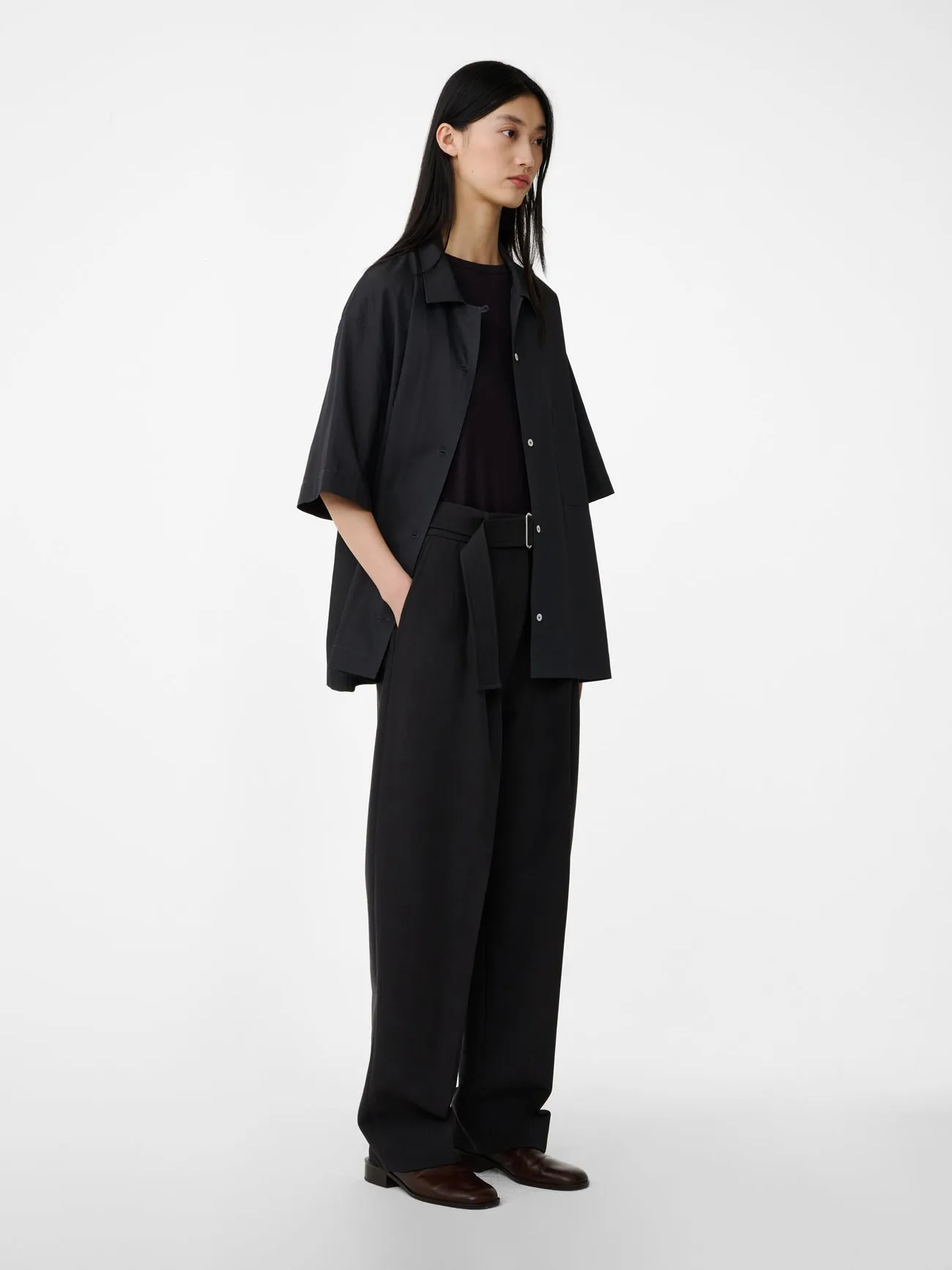 Delos Viscose Shirt in Coal sold by Studio Nicholson product image thumbnail 2
