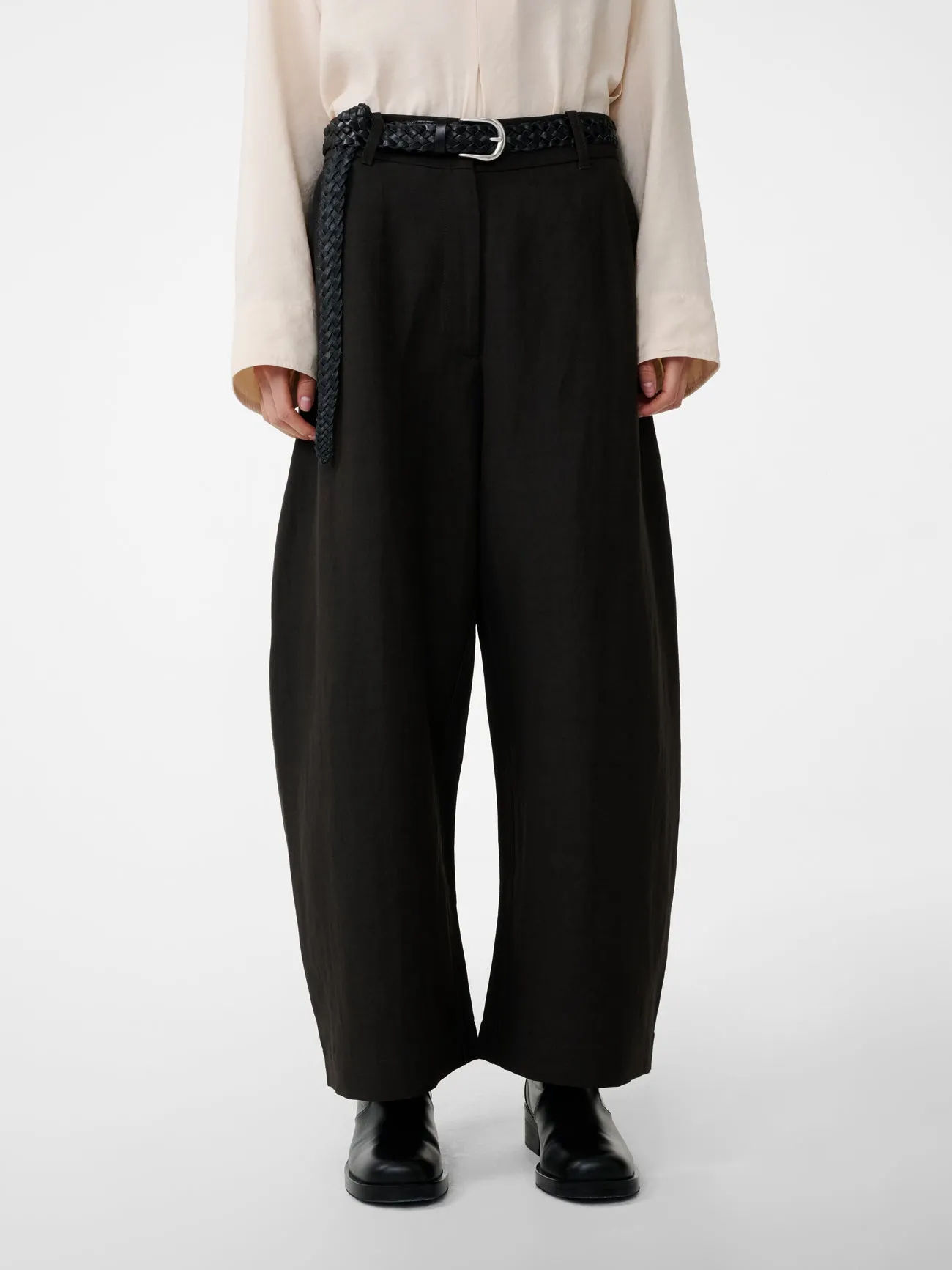 Chalco Linen Pant in Black Grape sold by Studio Nicholson product image thumbnail 5