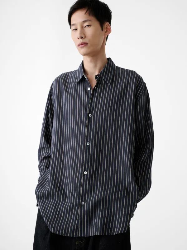 View Shirt in Indigo Stripe made by Studio Nicholson