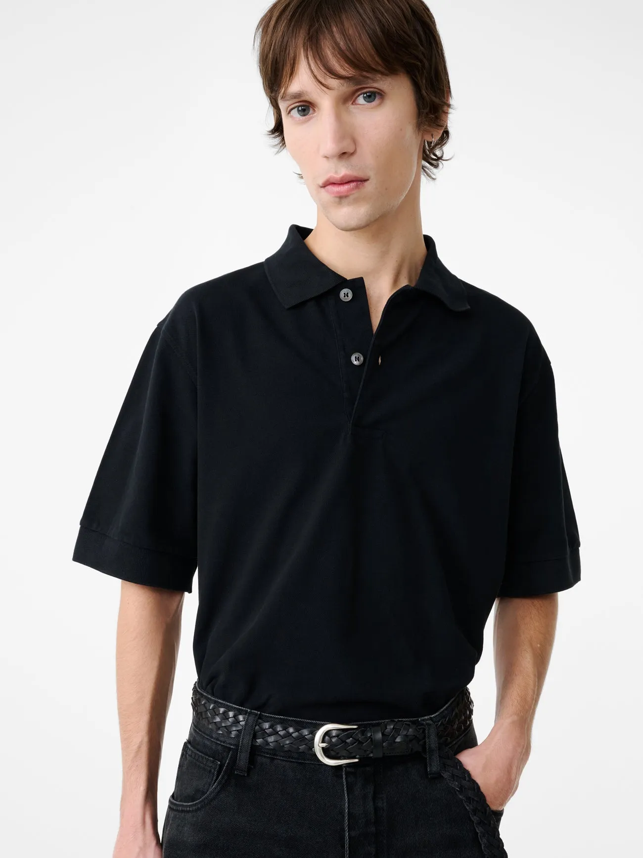 Balaton Jersey in Washed Black sold by Studio Nicholson