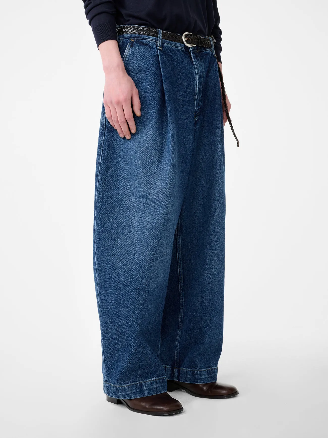 Puch Denim Pant in Worn Wash Indigo sold by Studio Nicholson product image thumbnail 5