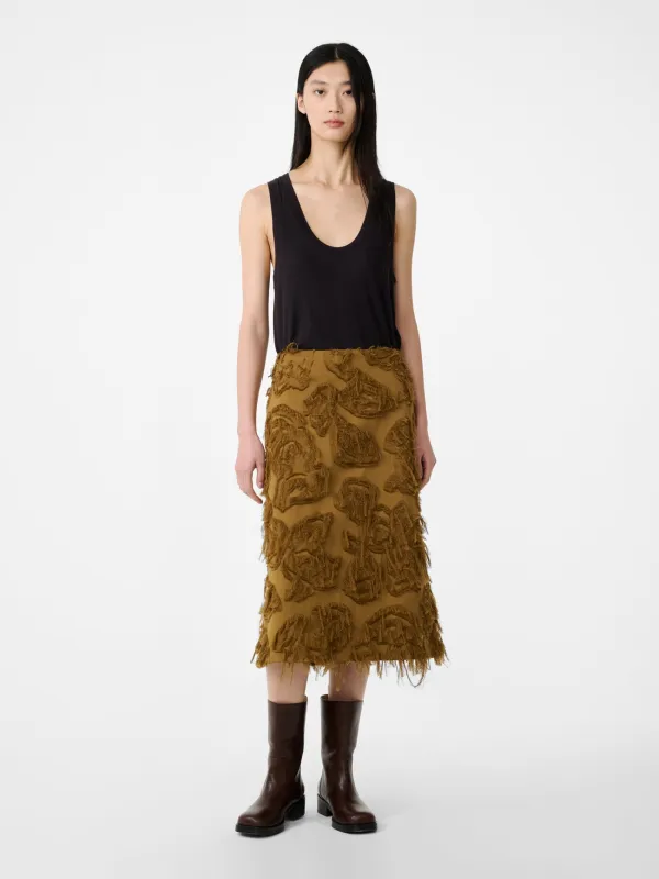 Roeper Skirt in Mustard sold by Studio Nicholson