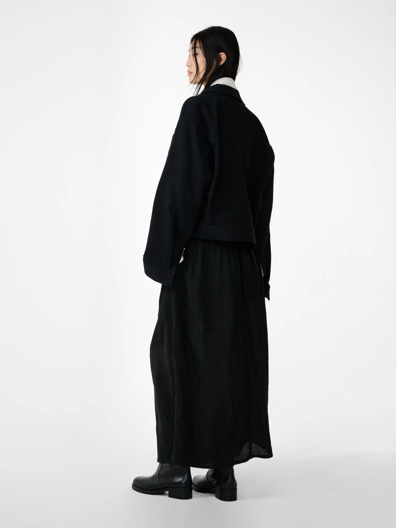 Oates Skirt in Darkest Black sold by Studio Nicholson product image thumbnail 5