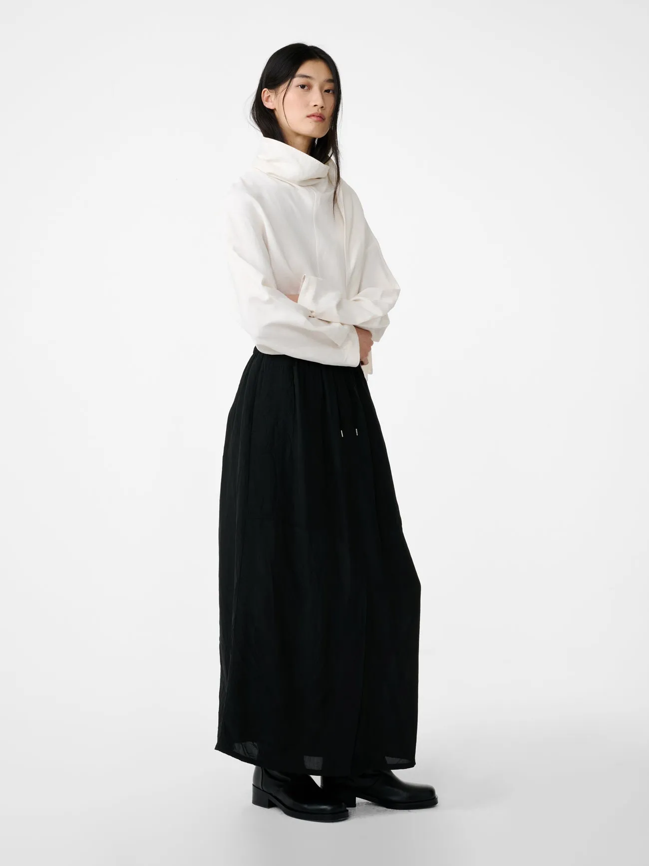 Oates Skirt in Darkest Black sold by Studio Nicholson product image thumbnail 4