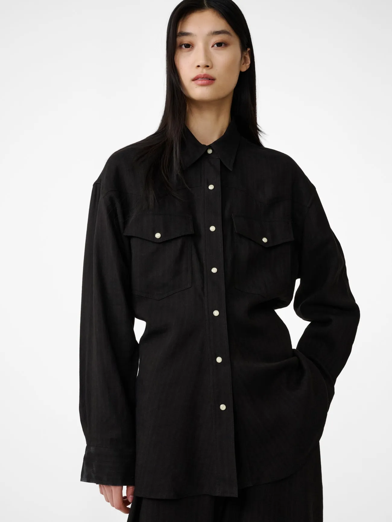 Krauss Shirt in Espresso sold by Studio Nicholson product image thumbnail 3