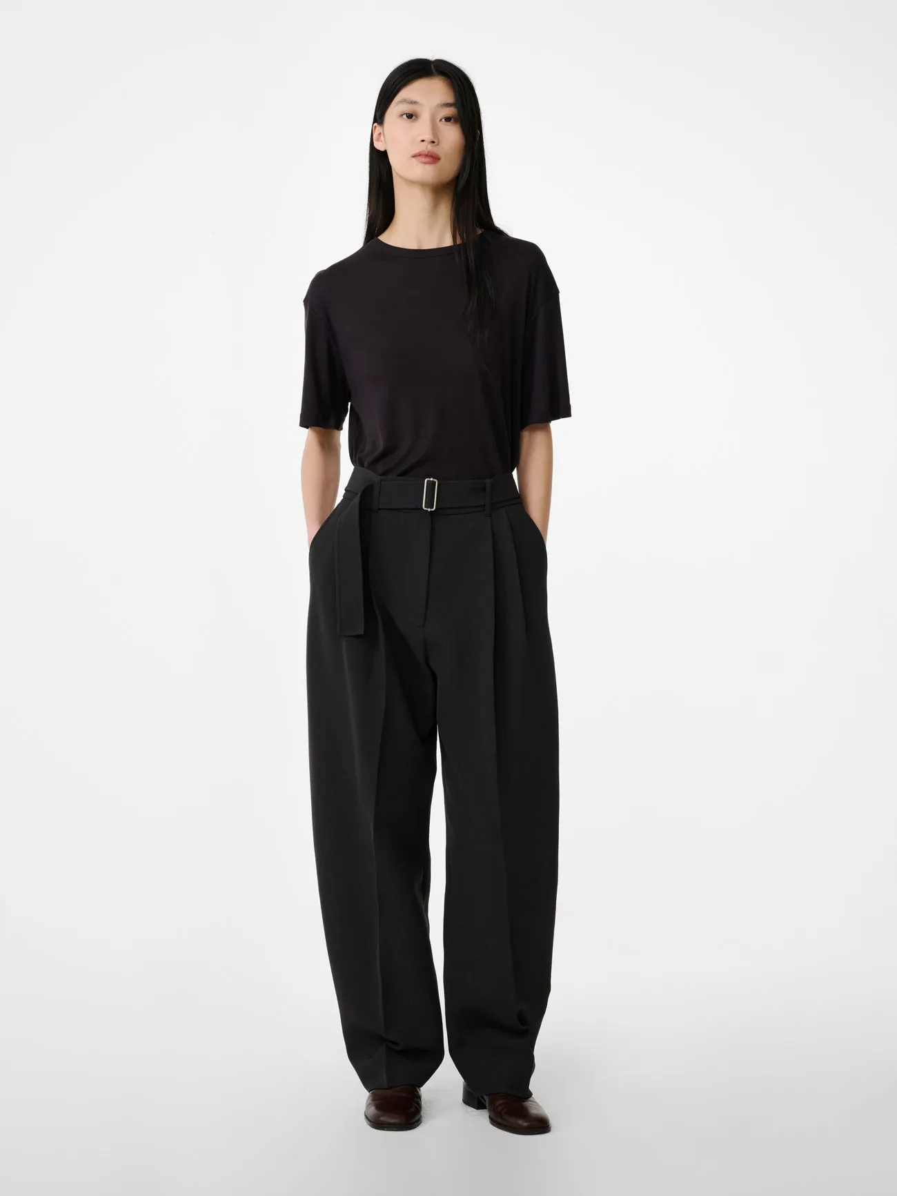 Hibi Pant in Black Grape sold by Studio Nicholson
