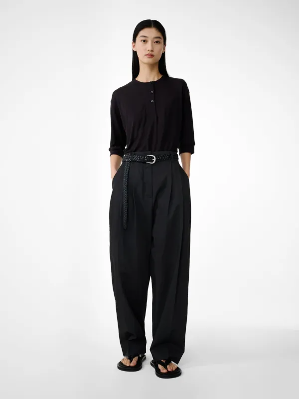 Acuna Viscose Pant in Coal sold by Studio Nicholson