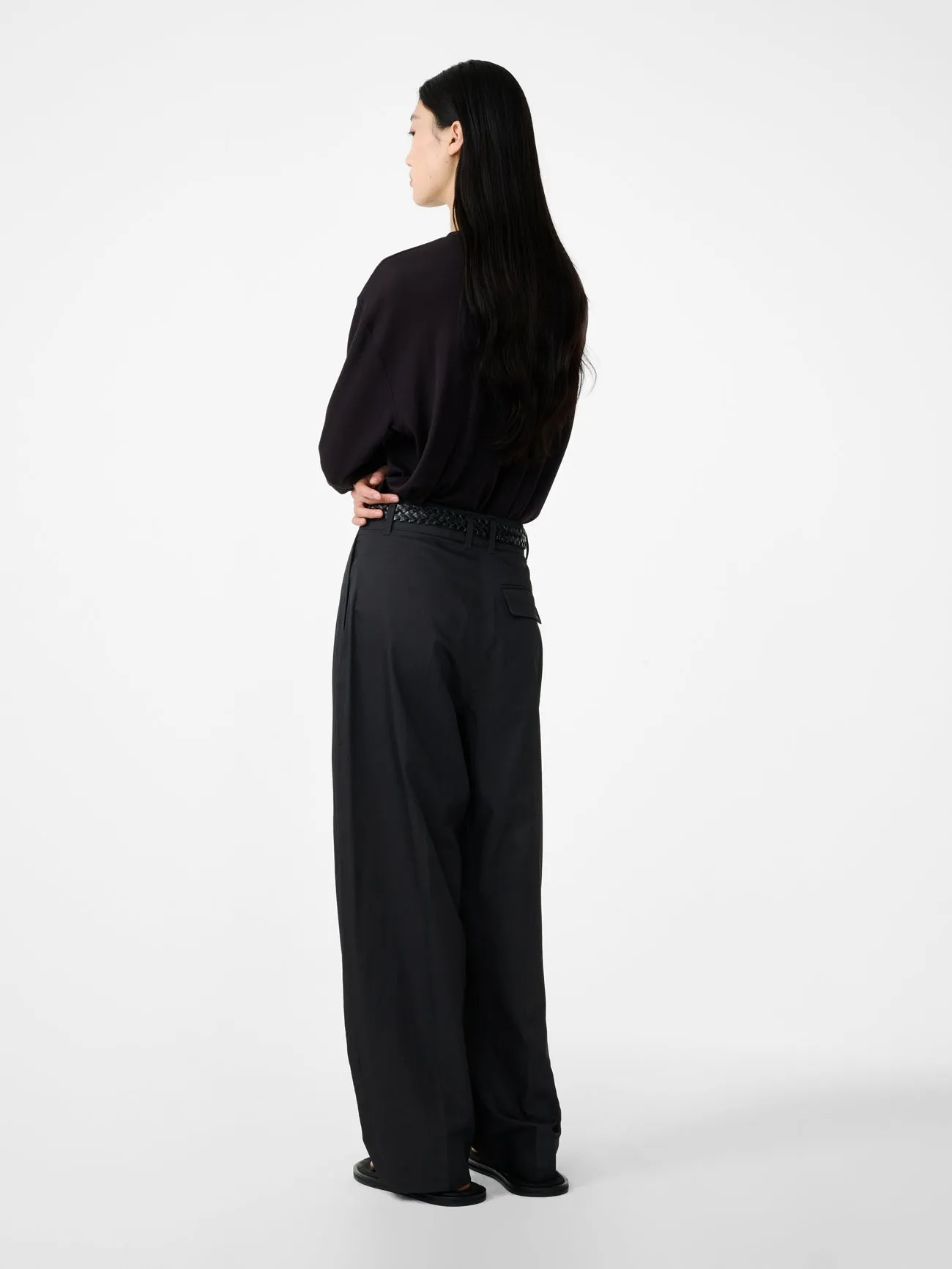Acuna Viscose Pant in Coal sold by Studio Nicholson product image thumbnail 4