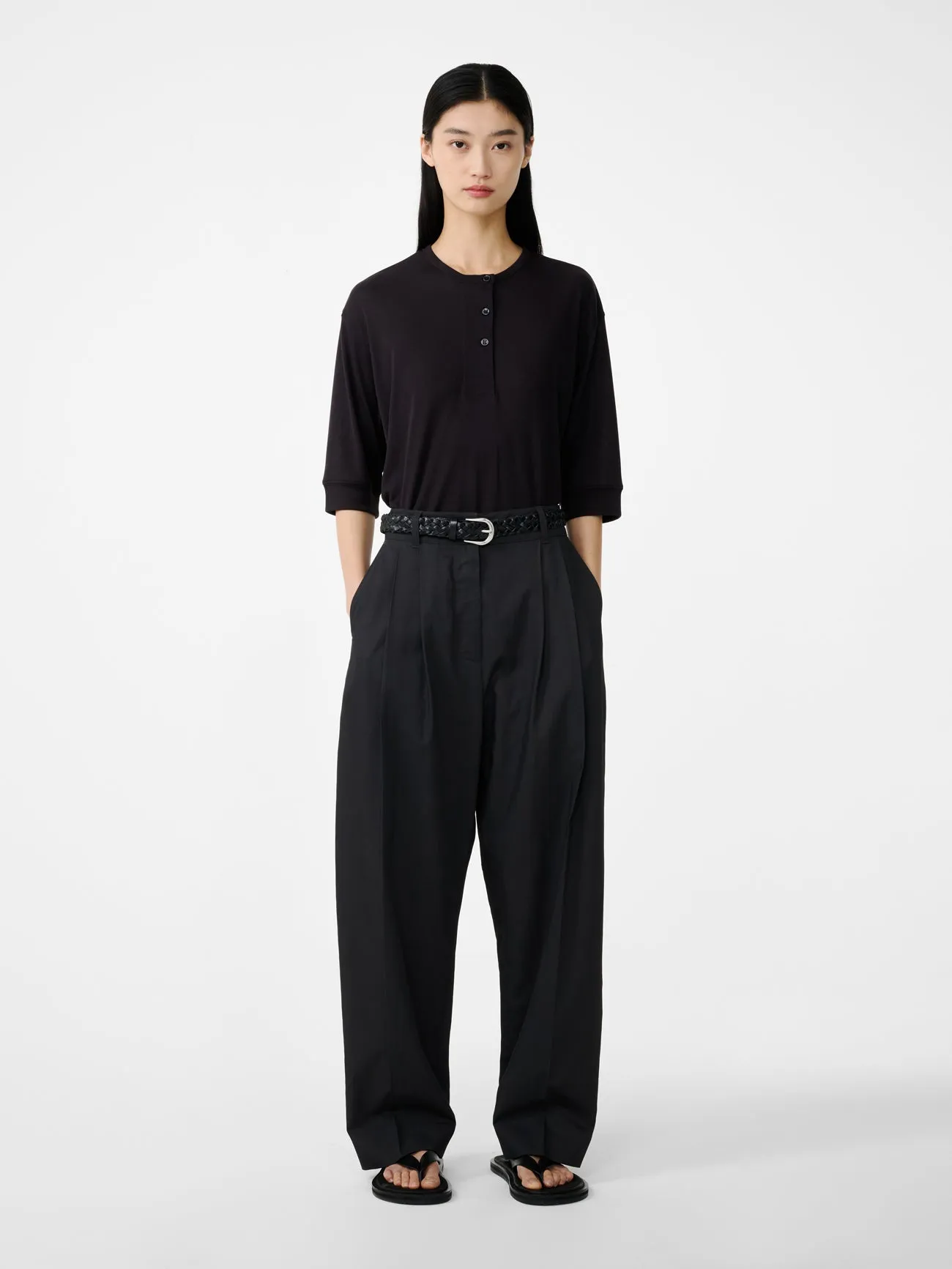 Acuna Viscose Pant in Coal sold by Studio Nicholson product image thumbnail 2