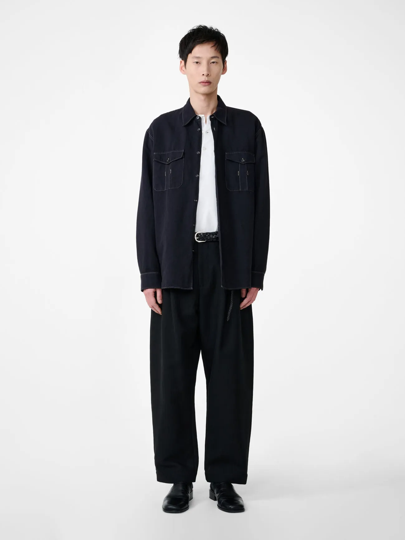 Louro Shirt in Black Grape sold by Studio Nicholson product image thumbnail 3