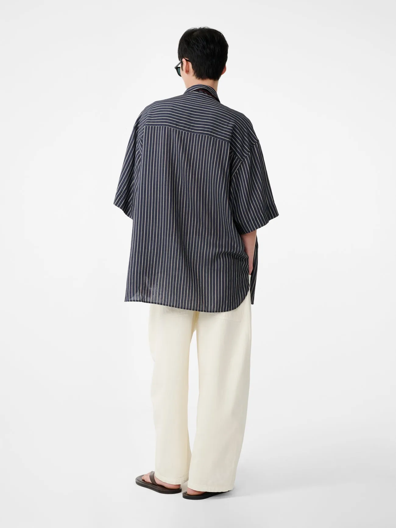 Sorono Shirt in Indigo Stripe sold by Studio Nicholson product image thumbnail 4