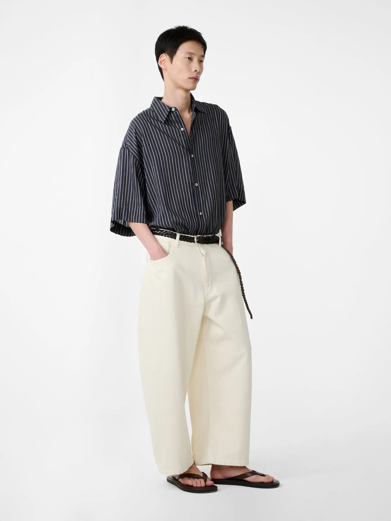 Sorono Shirt in Indigo Stripe sold by Studio Nicholson product image thumbnail 3