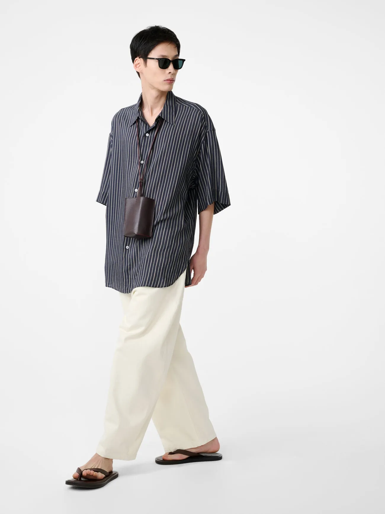 Sorono Shirt in Indigo Stripe sold by Studio Nicholson