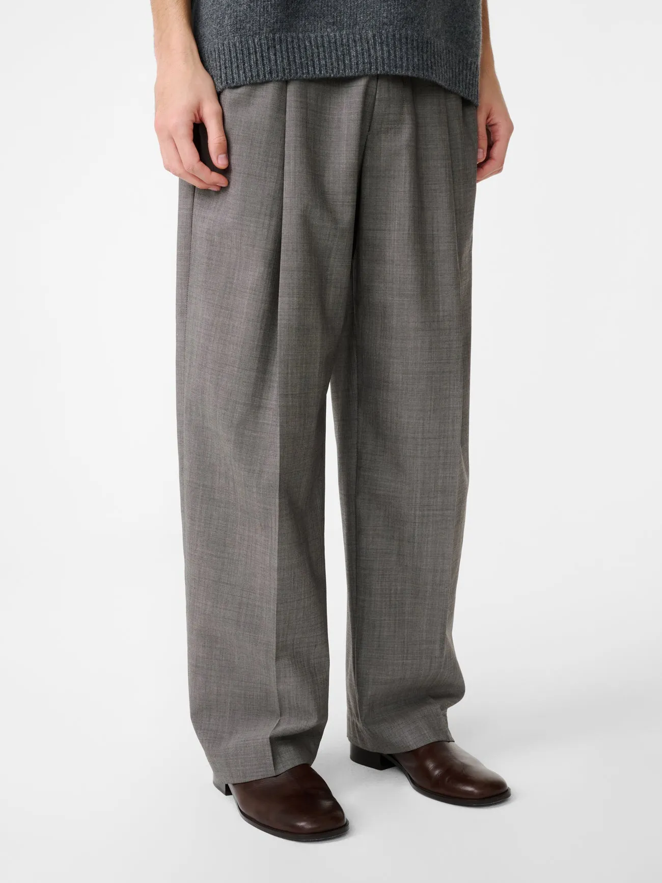 Noam Tropical Wool Pant in Warm Grey sold by Studio Nicholson product image thumbnail 5