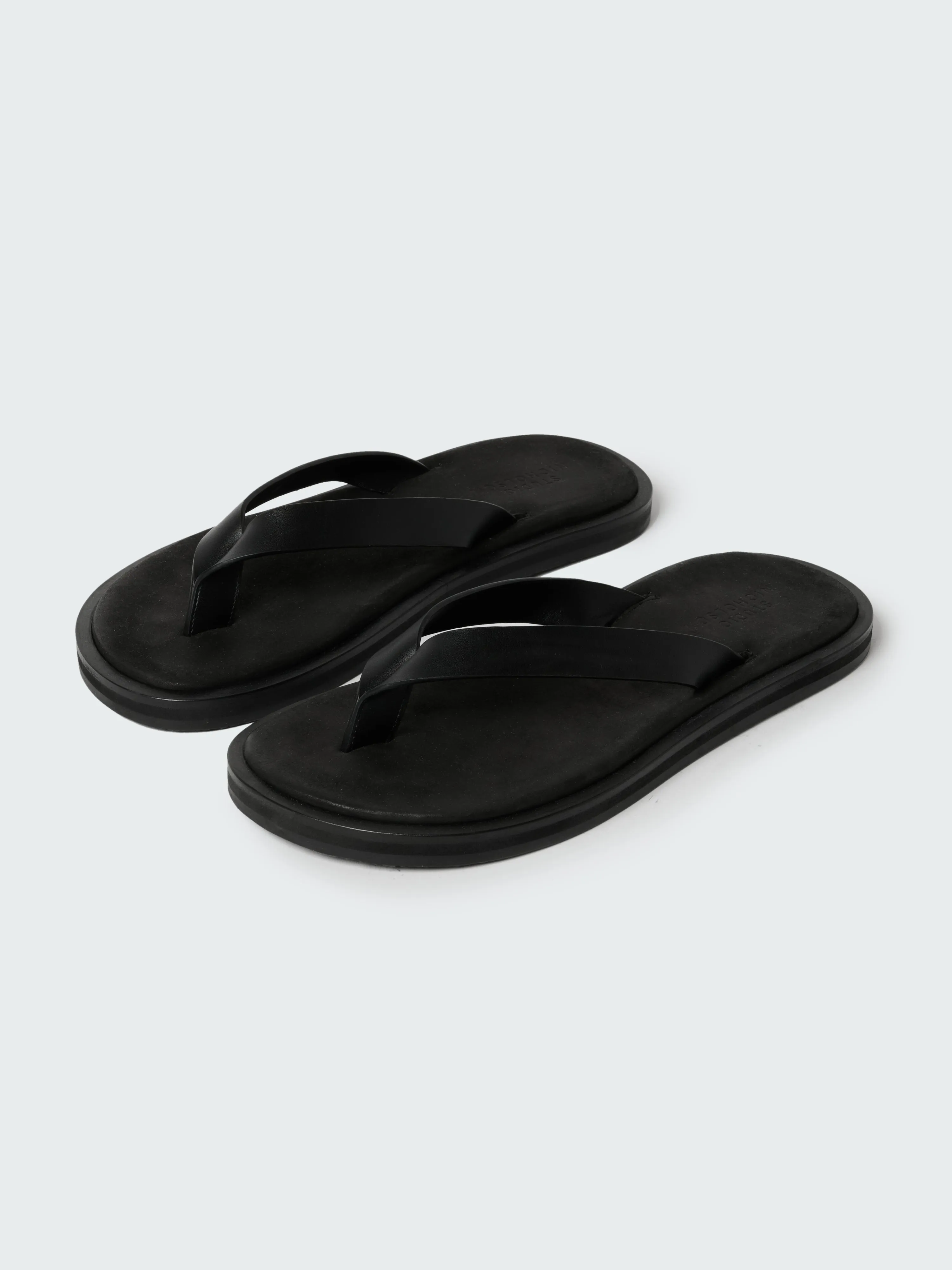 Men's Curren Leather Sandal in Black sold by Studio Nicholson